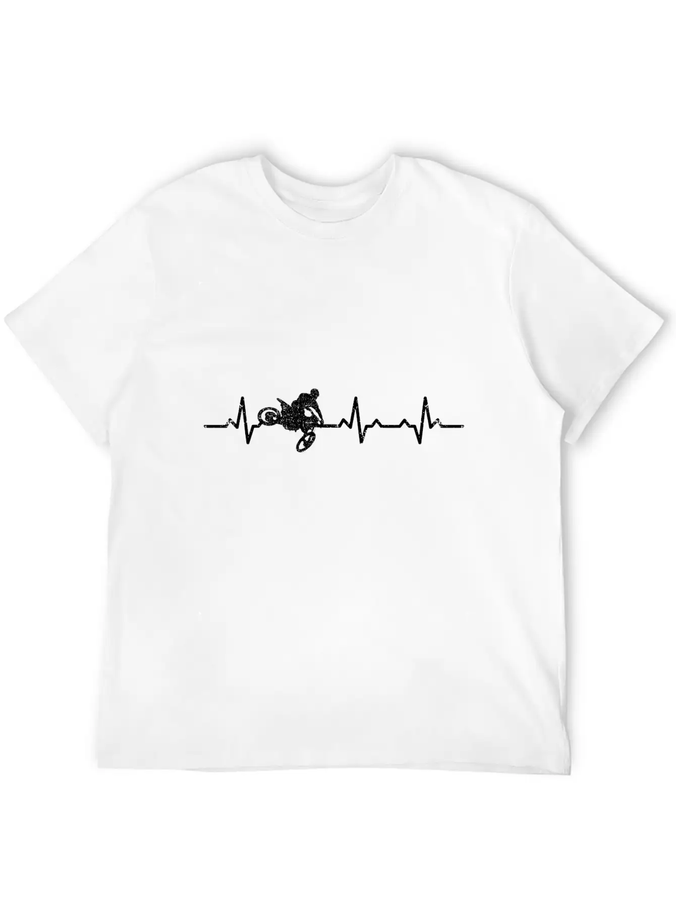 Heartbeats Motor Cross Heart Rate Essential Cotton Tee For Daily Outfits – Unisex Style