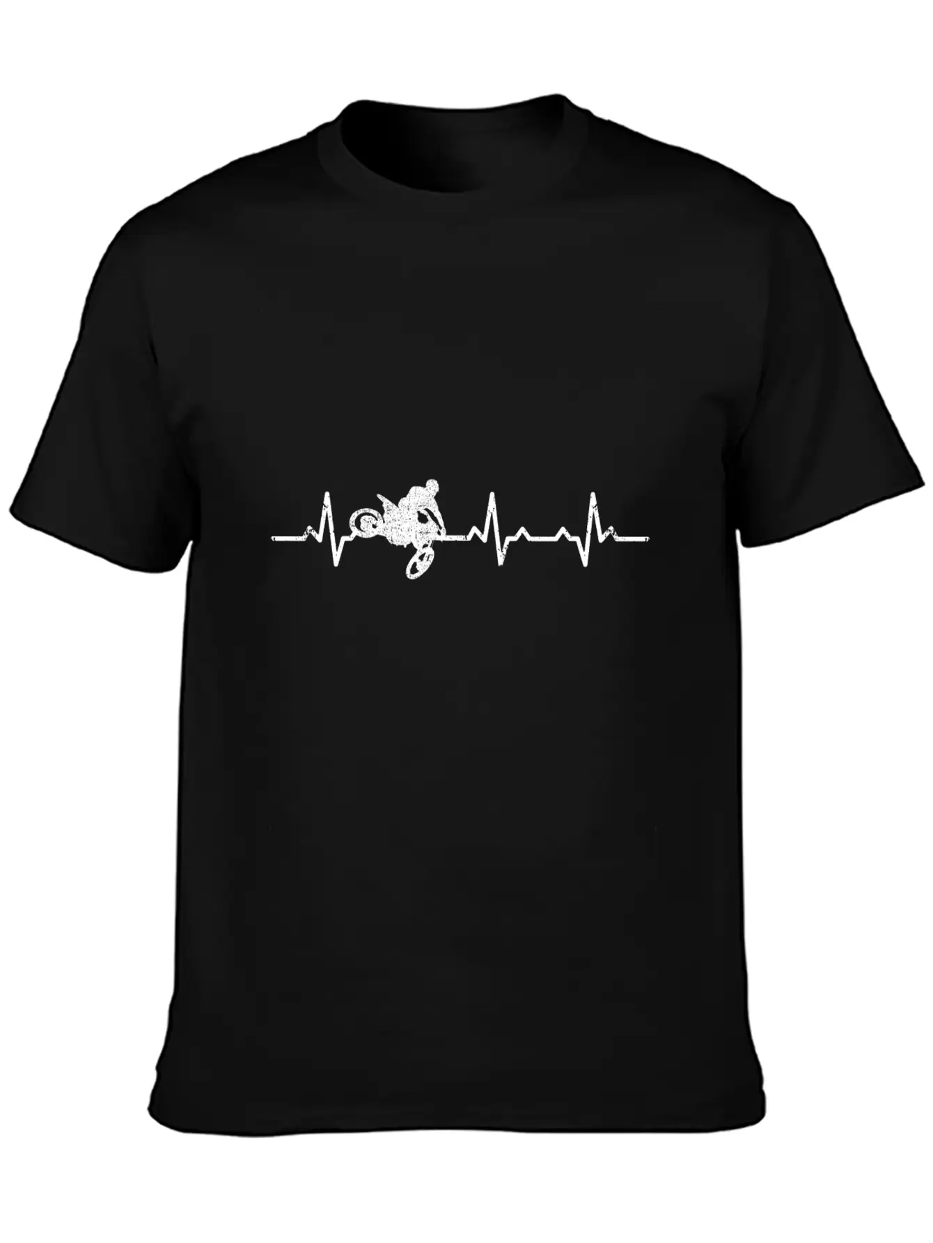 Heartbeats Motor Cross Heart Rate Essential Cotton Tee For Daily Outfits – Unisex Style