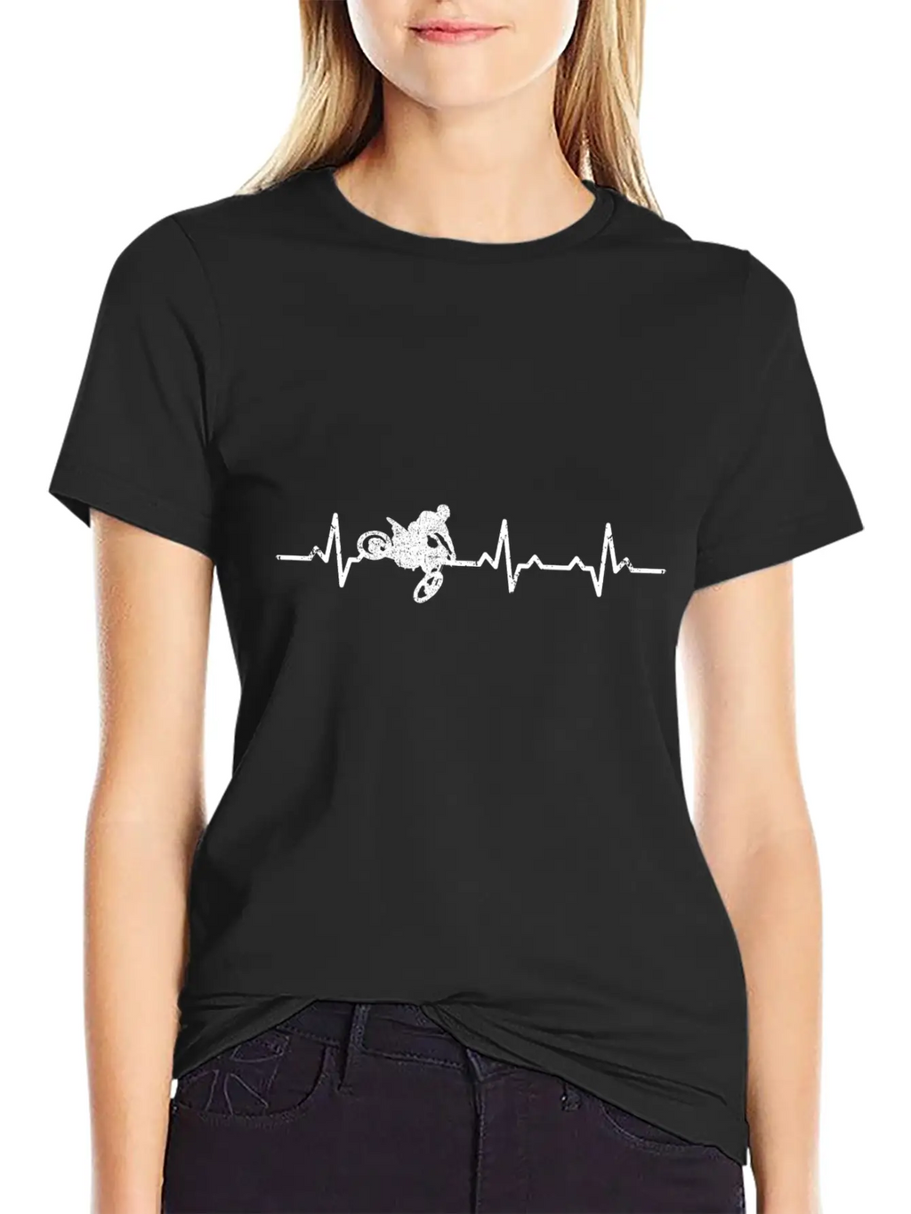 Heartbeats Motor Cross Heart Rate Essential Cotton Tee For Daily Outfits – Unisex Style