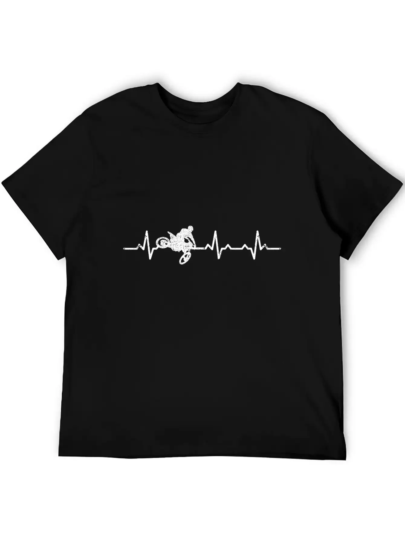 Heartbeats Motor Cross Heart Rate Essential Cotton Tee For Daily Outfits – Unisex Style
