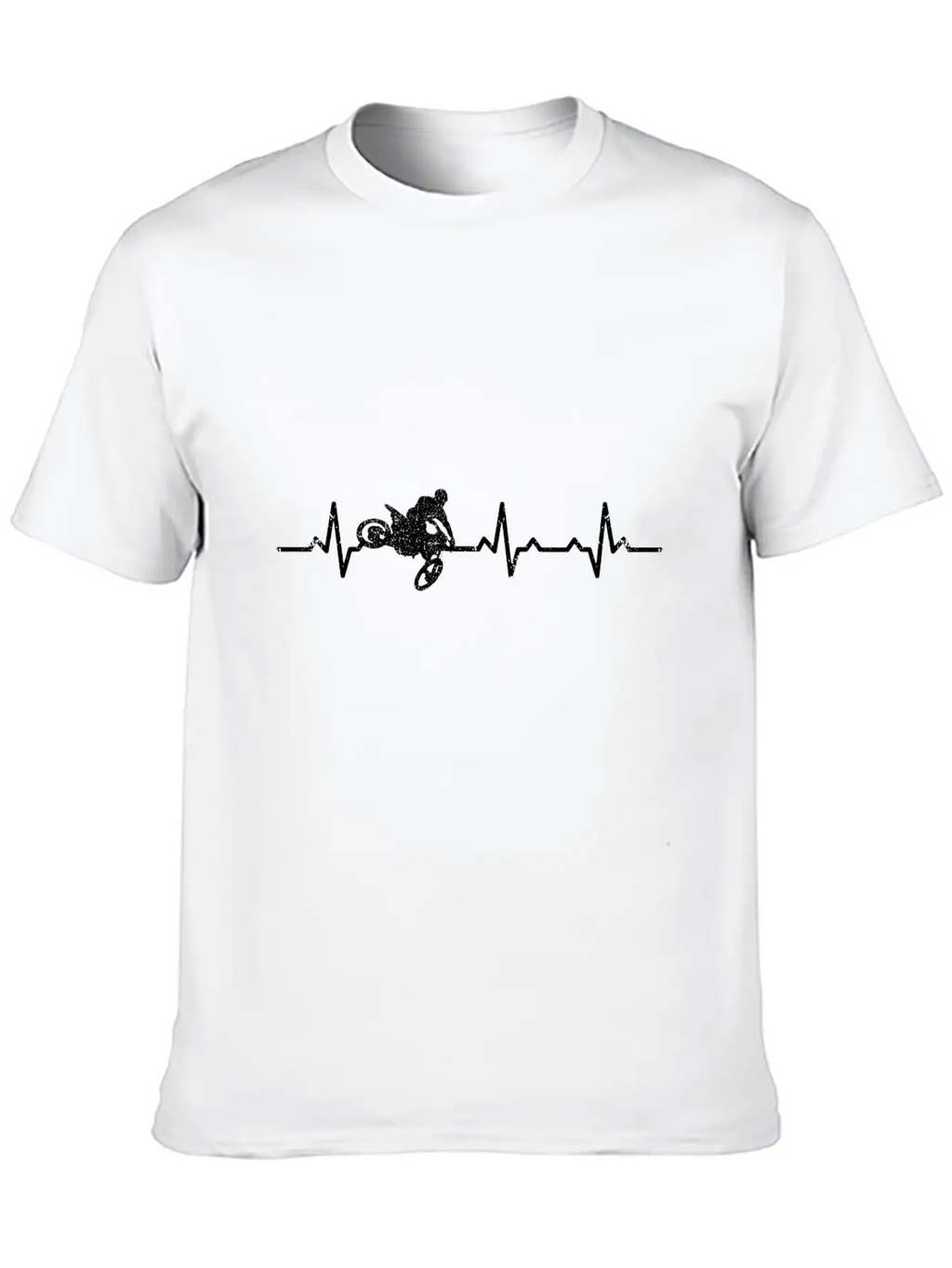 Heartbeats Motor Cross Heart Rate Essential Cotton Tee For Daily Outfits – Unisex Style