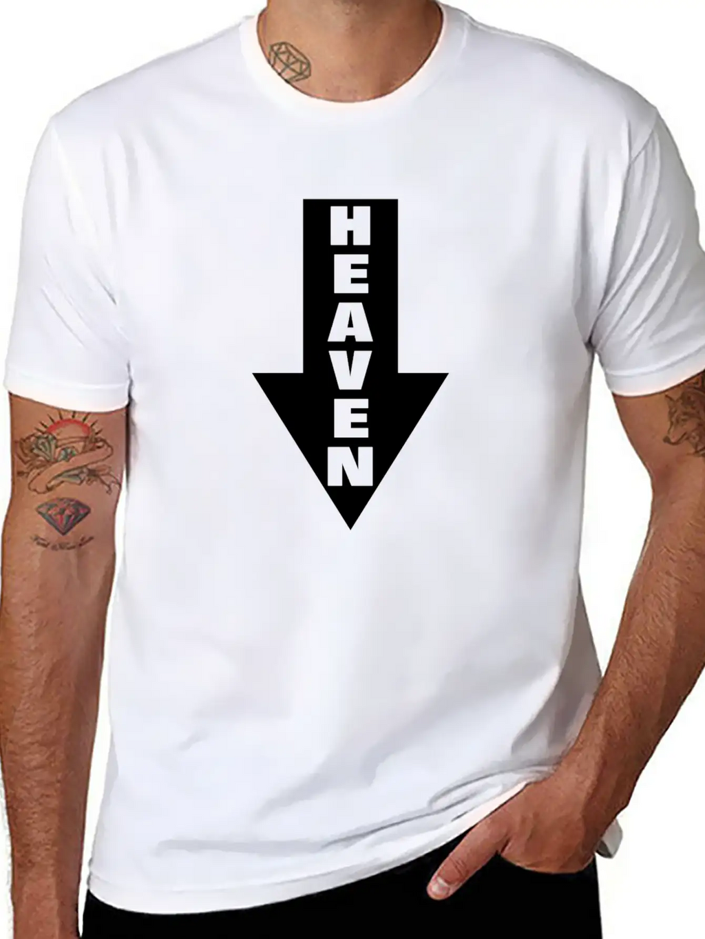 Heaven Arrow Sign Adult Flirting Joke FUNNY Classic Cotton Tee – Unisex Comfort For Any Season