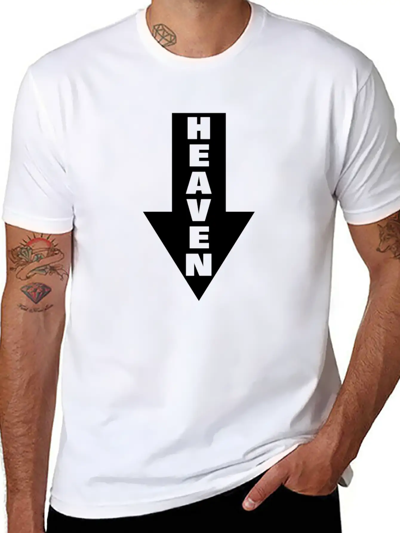 Heaven Arrow Sign Adult Flirting Joke FUNNY Classic Cotton Tee – Unisex Comfort For Any Season