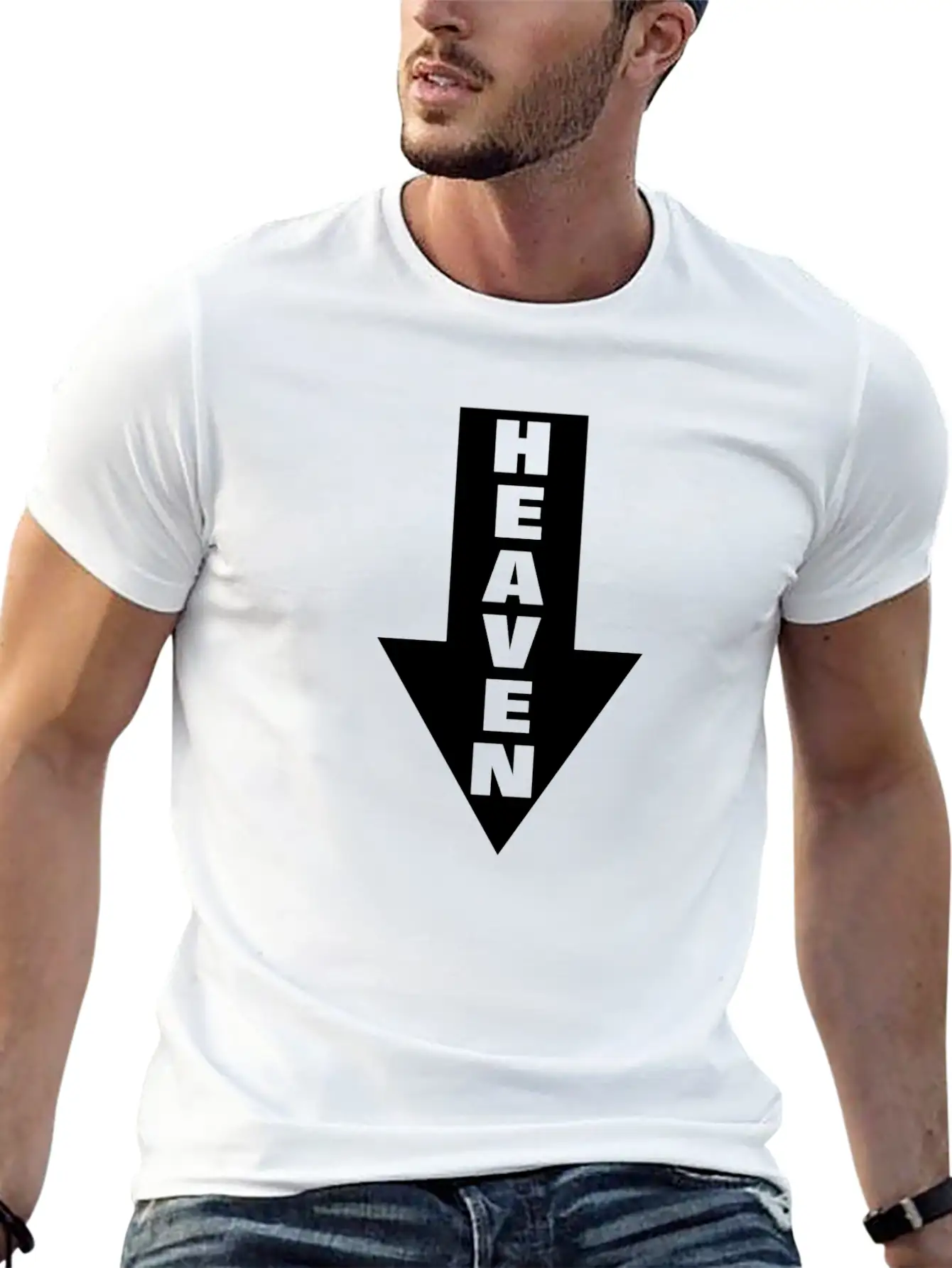 Heaven Arrow Sign Adult Flirting Joke FUNNY Classic Cotton Tee – Unisex Comfort For Any Season
