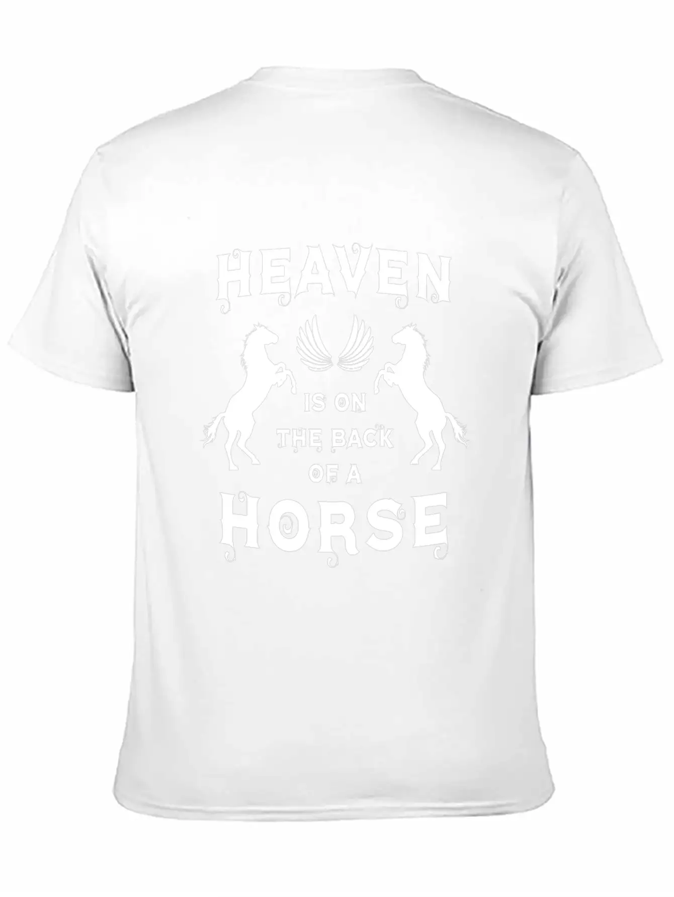Heaven Is On The Back Of A Horse Angel Wing Horses Classic Cotton Tee – Unisex Comfort For Any Season