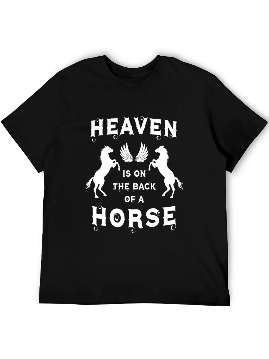 Heaven Is On The Back Of A Horse Angel Wing Horses Classic Cotton Tee – Unisex Comfort For Any Season