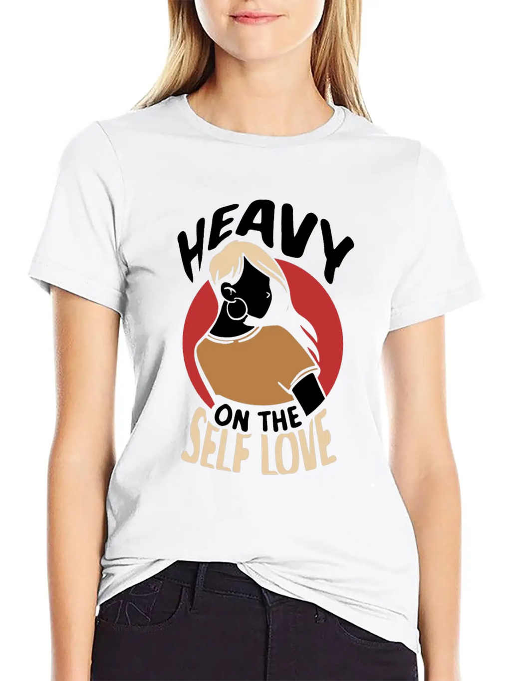 Heavy On The Self Love Myself Positive Loving Breathable Graphic T-Shirt – Perfect For Casual Days