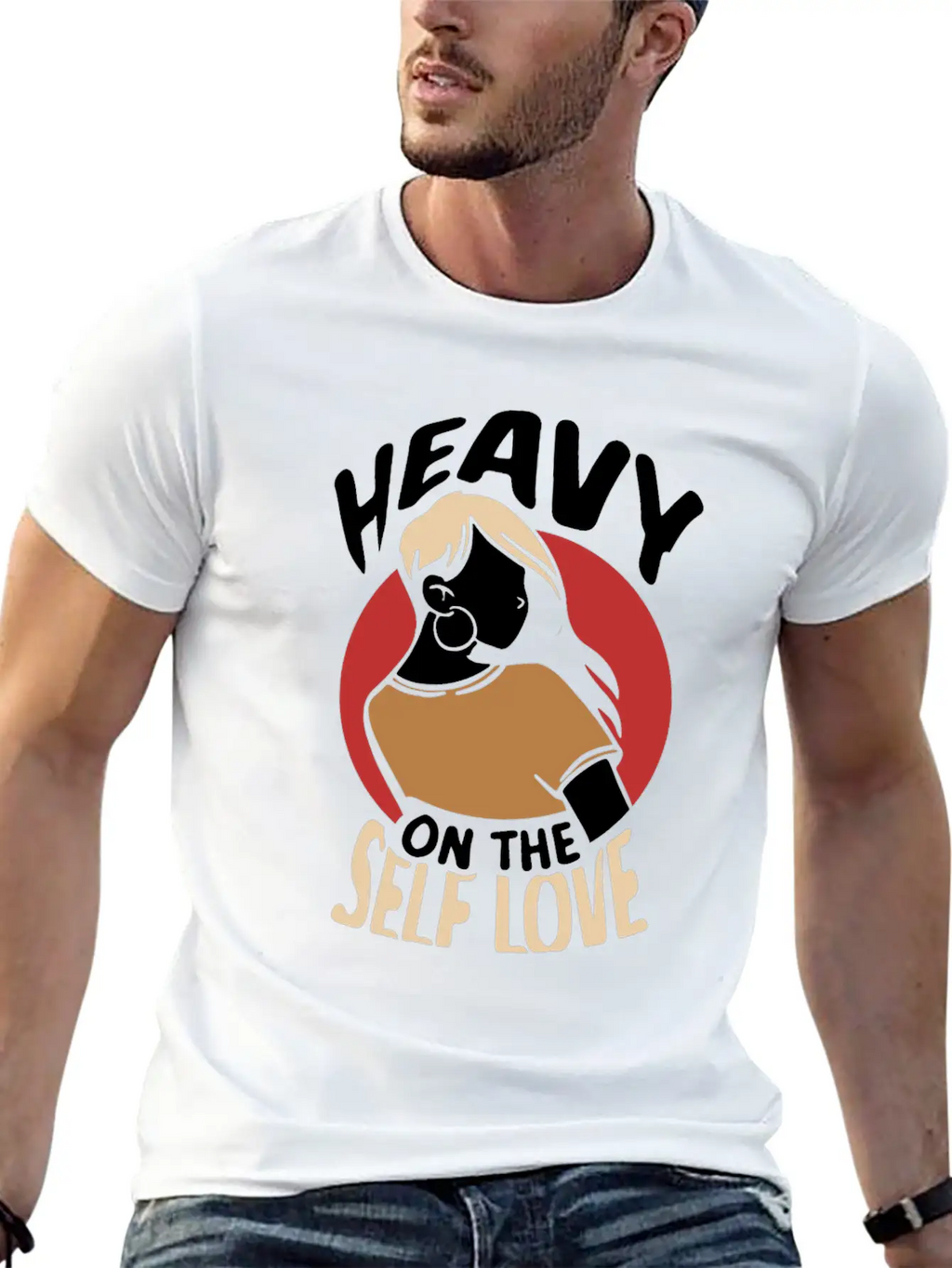 Heavy On The Self Love Myself Positive Loving Breathable Graphic T-Shirt – Perfect For Casual Days