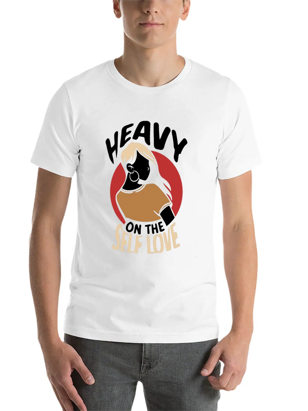 Heavy On The Self Love Myself Positive Loving Breathable Graphic T-Shirt – Perfect For Casual Days