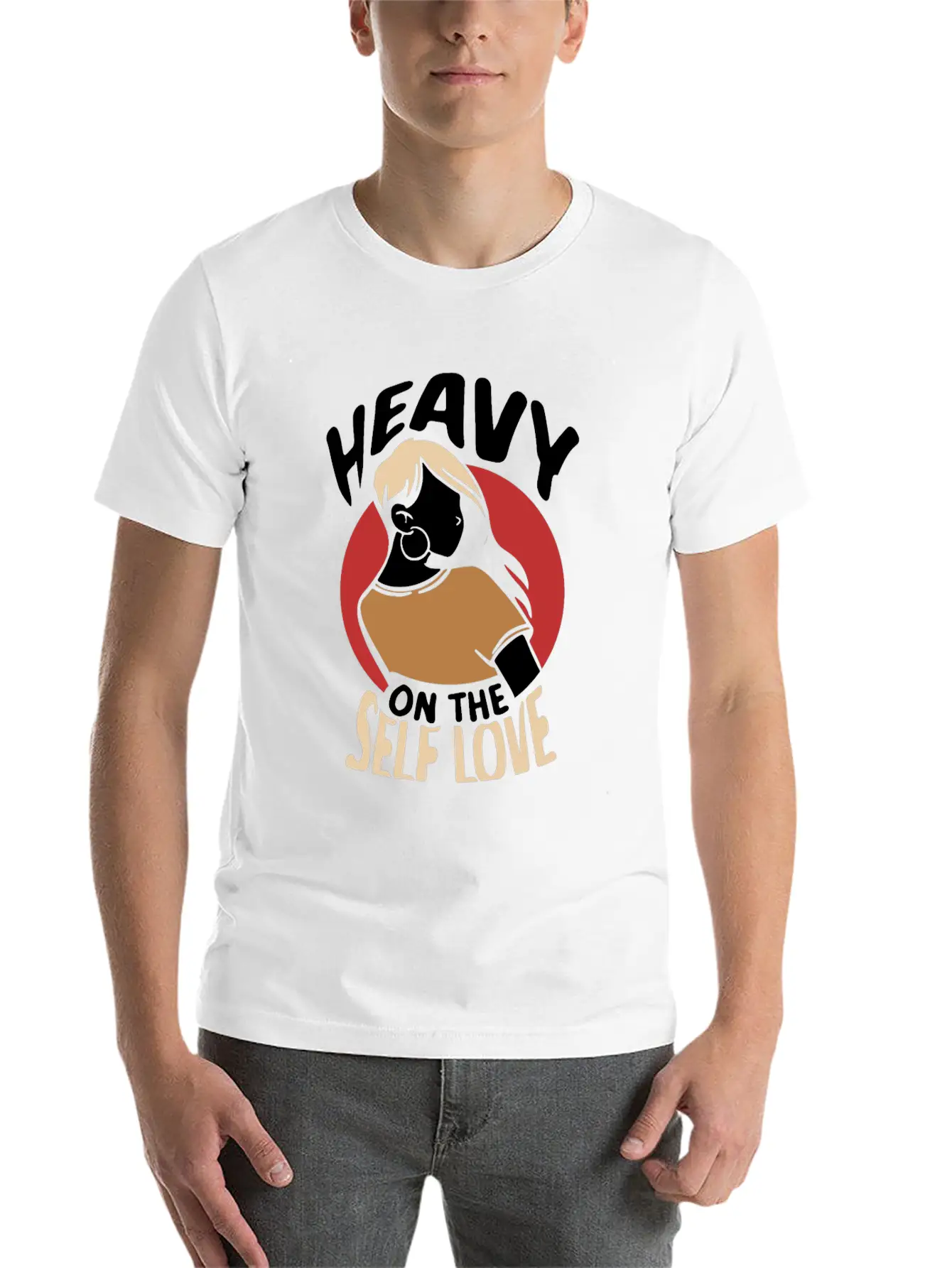 Heavy On The Self Love Myself Positive Loving Breathable Graphic T-Shirt – Perfect For Casual Days