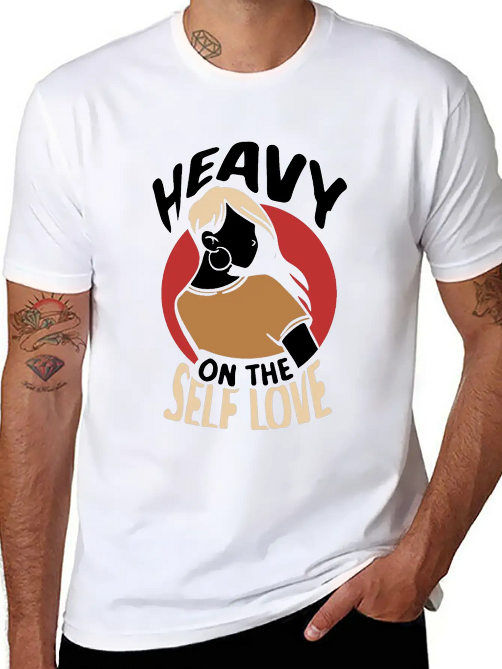 Heavy On The Self Love Myself Positive Loving Breathable Graphic T-Shirt – Perfect For Casual Days