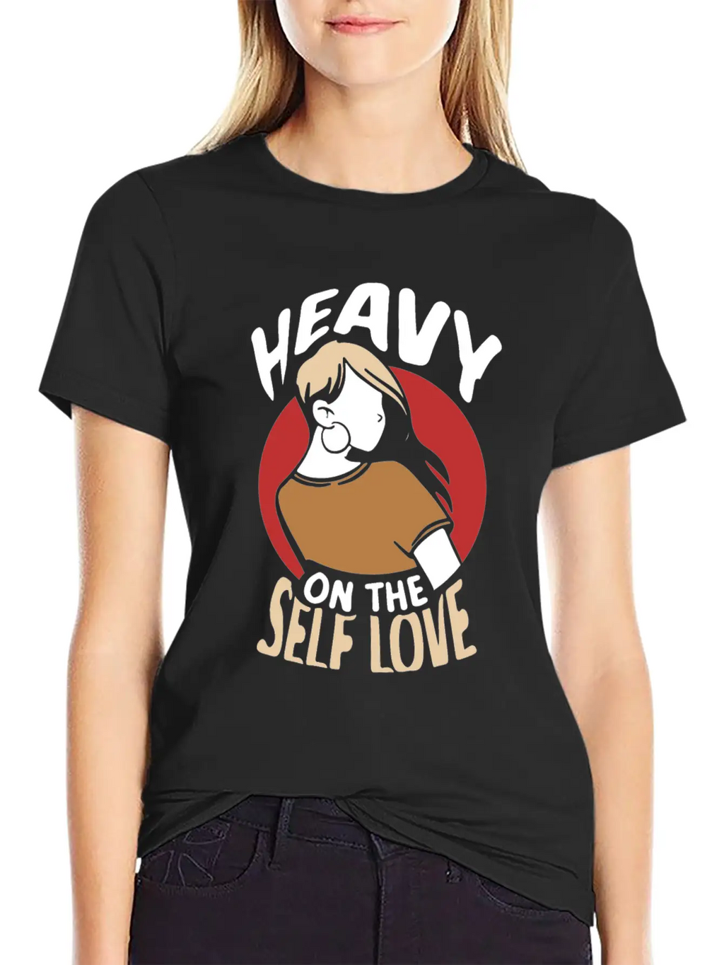 Heavy On The Self Love Myself Positive Loving Breathable Graphic T-Shirt – Perfect For Casual Days