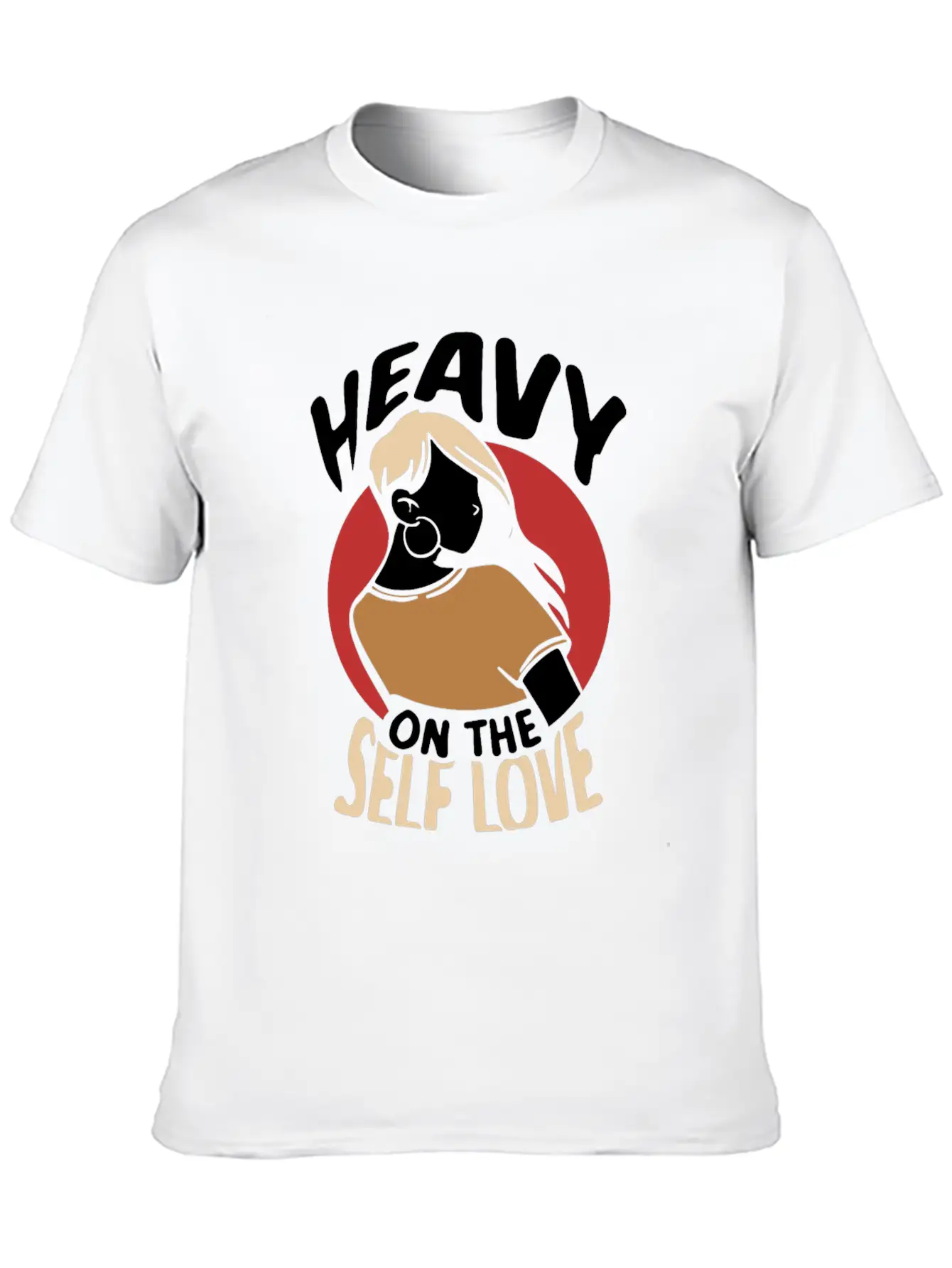 Heavy On The Self Love Myself Positive Loving Breathable Graphic T-Shirt – Perfect For Casual Days