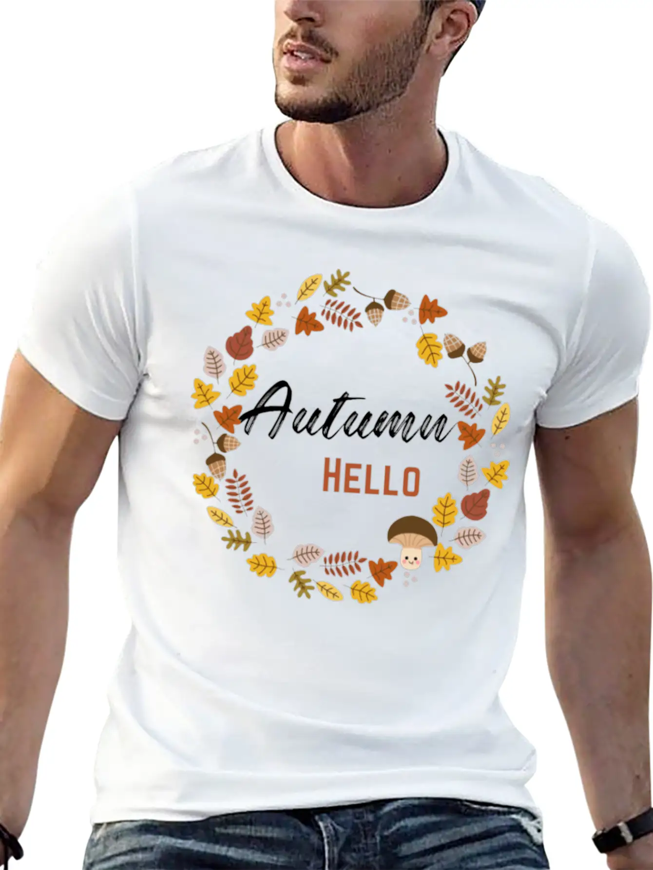 Hello Autumn Unisex Casual T-Shirt – Clean Design For Daily Comfort