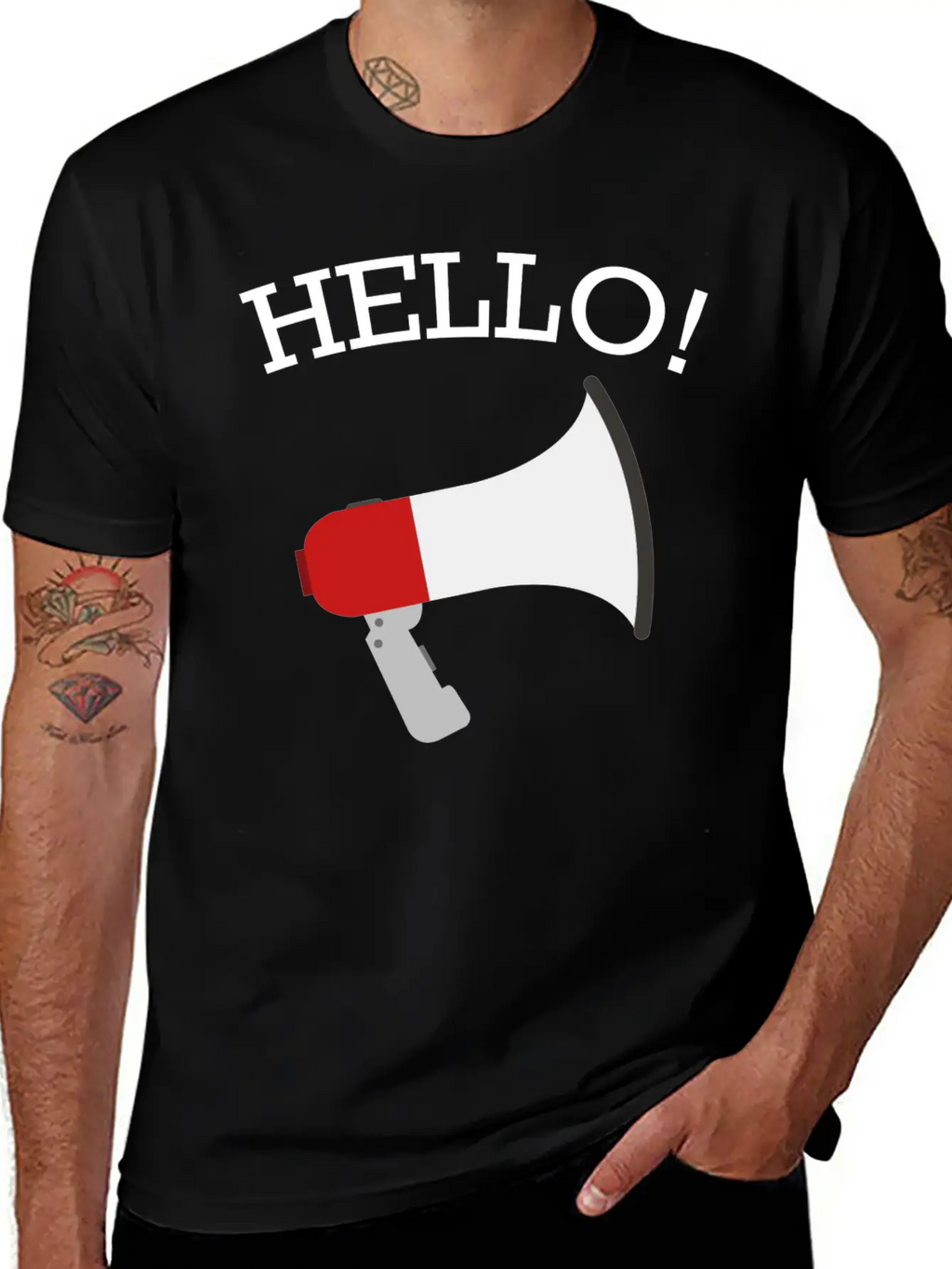 Hello Funny Quote Fun Hilarious Super Cool Gift Breathable Soft Cotton T-Shirt – Timeless Casual Look