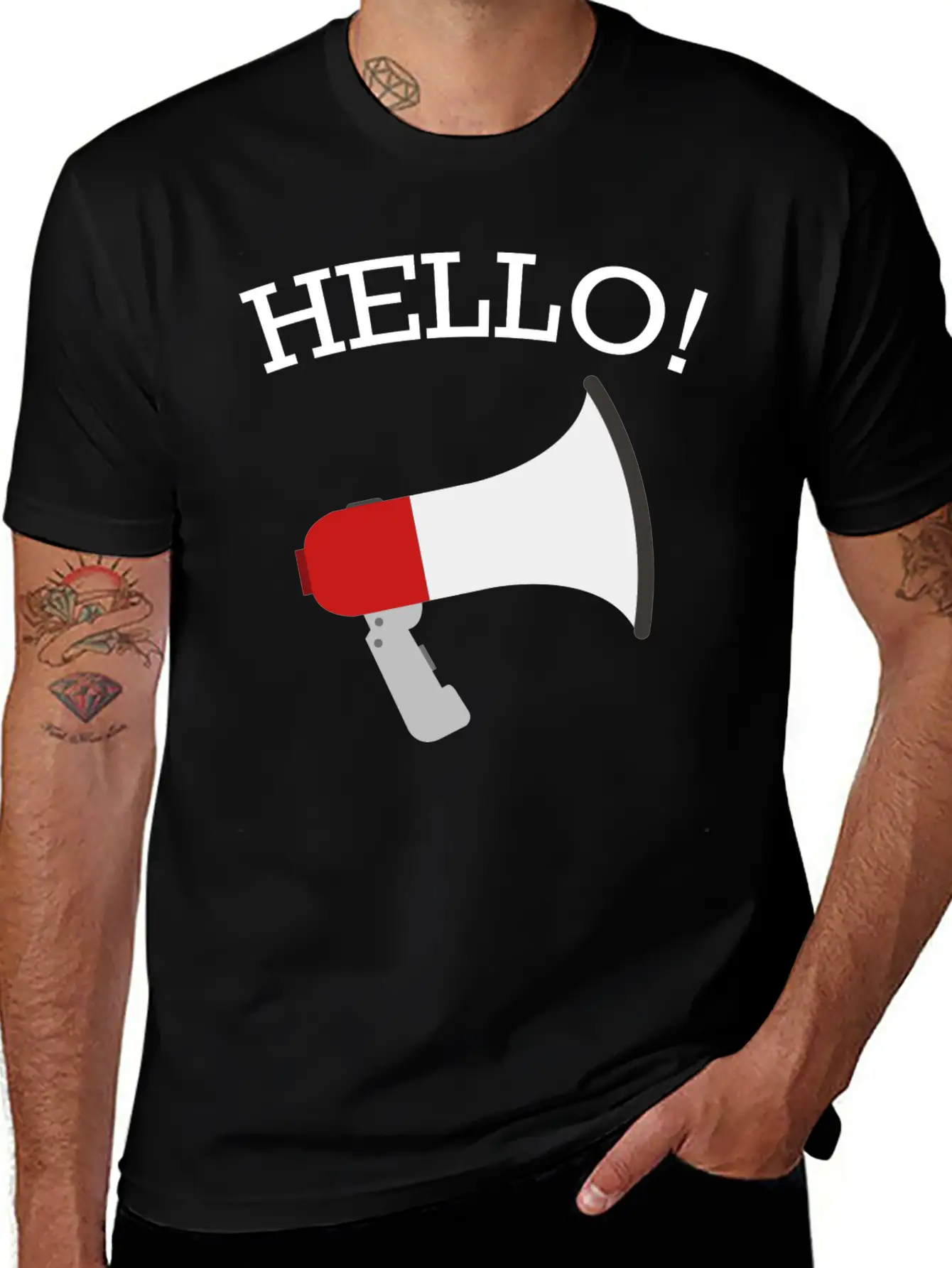 Hello Funny Quote Fun Hilarious Super Cool Gift Breathable Soft Cotton T-Shirt – Timeless Casual Look
