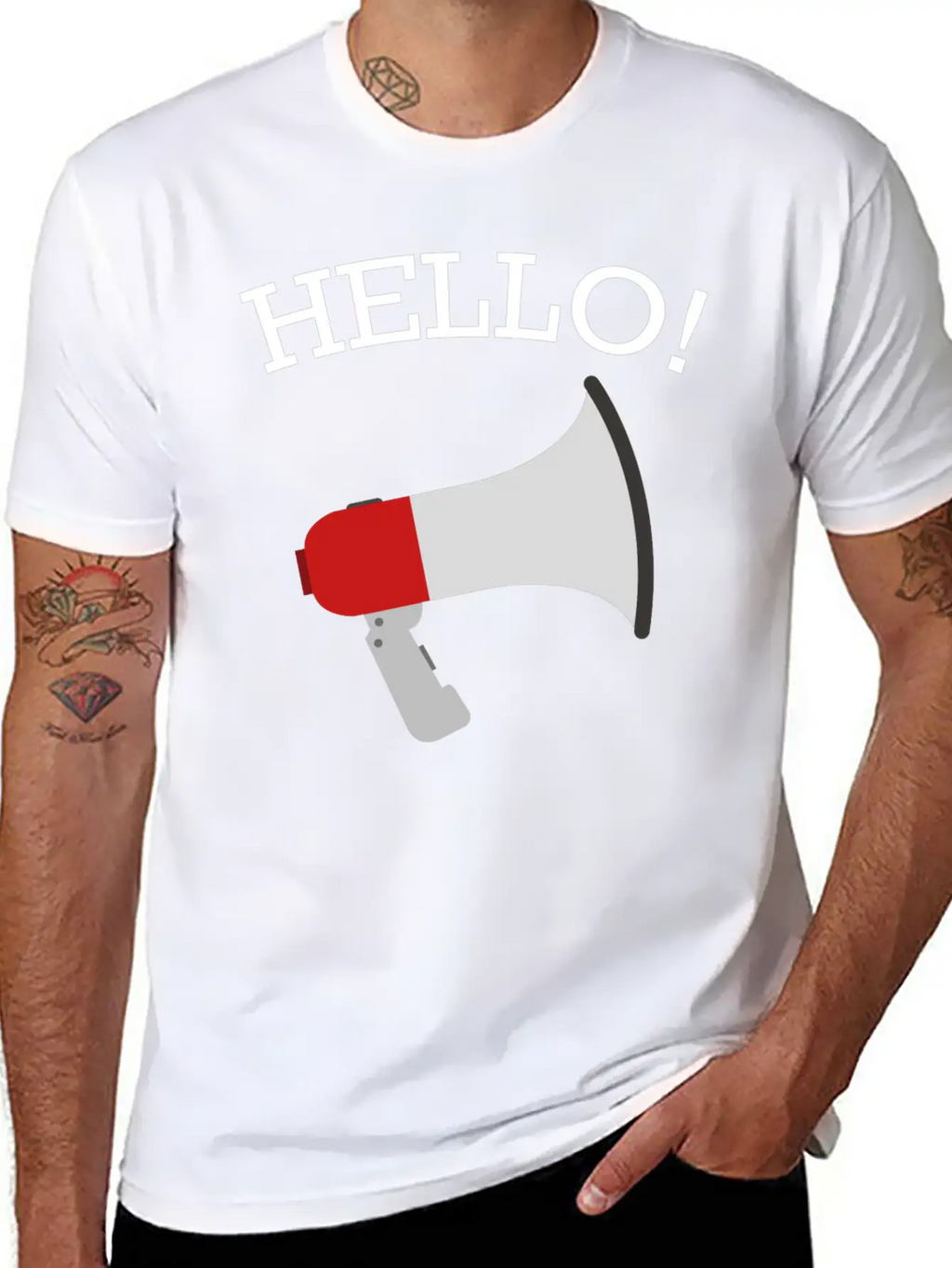 Hello Funny Quote Fun Hilarious Super Cool Gift Breathable Soft Cotton T-Shirt – Timeless Casual Look