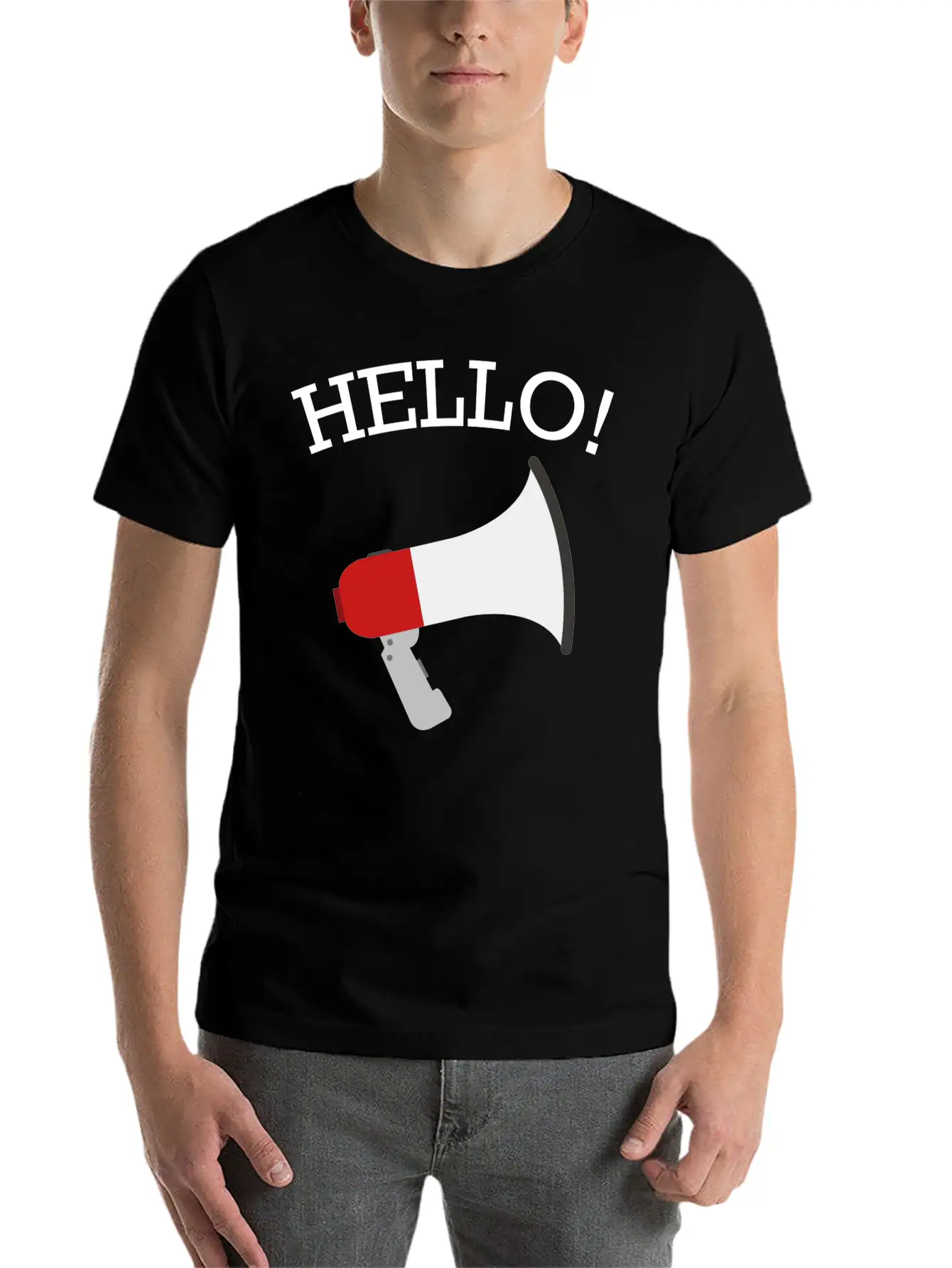 Hello Funny Quote Fun Hilarious Super Cool Gift Breathable Soft Cotton T-Shirt – Timeless Casual Look