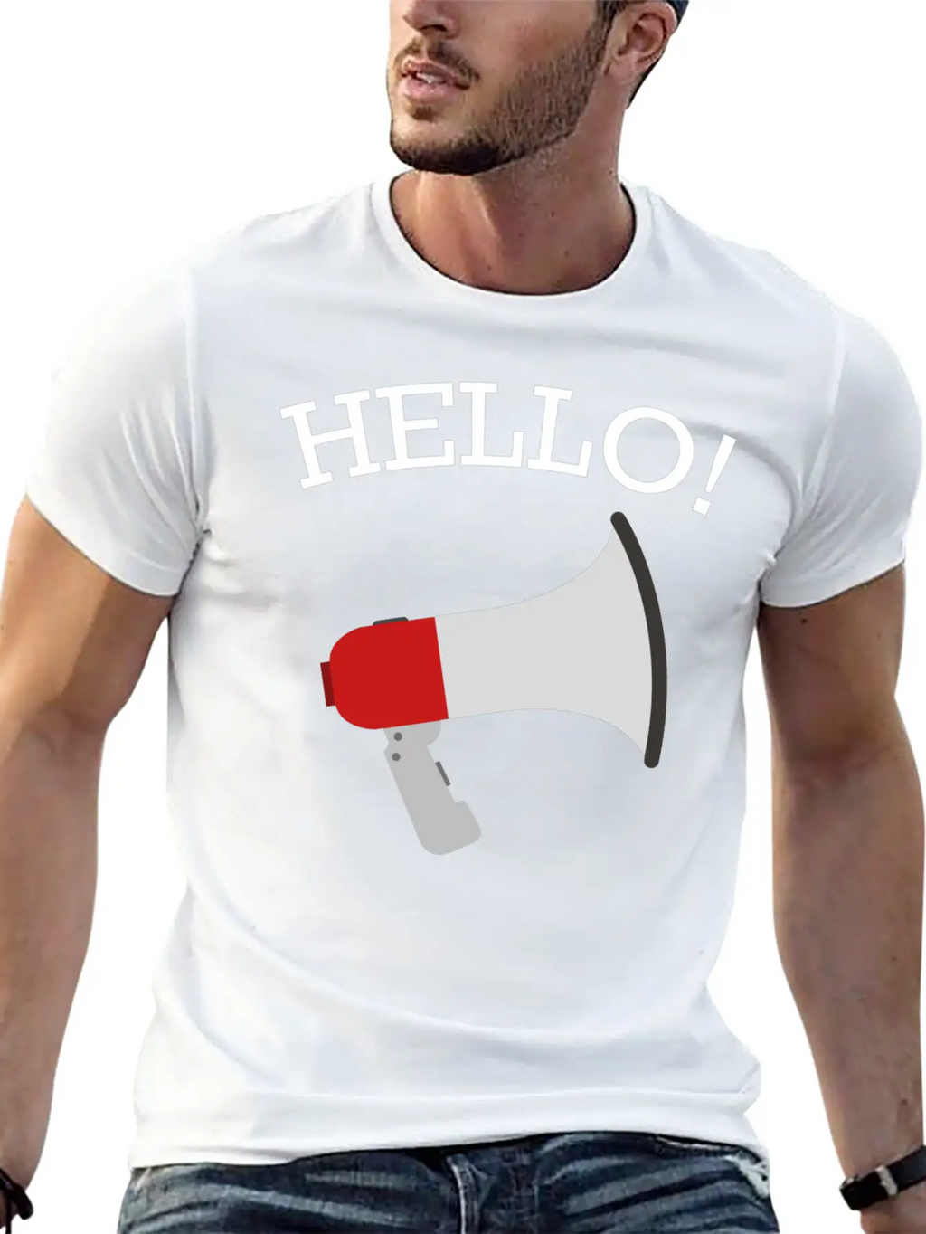 Hello Funny Quote Fun Hilarious Super Cool Gift Breathable Soft Cotton T-Shirt – Timeless Casual Look