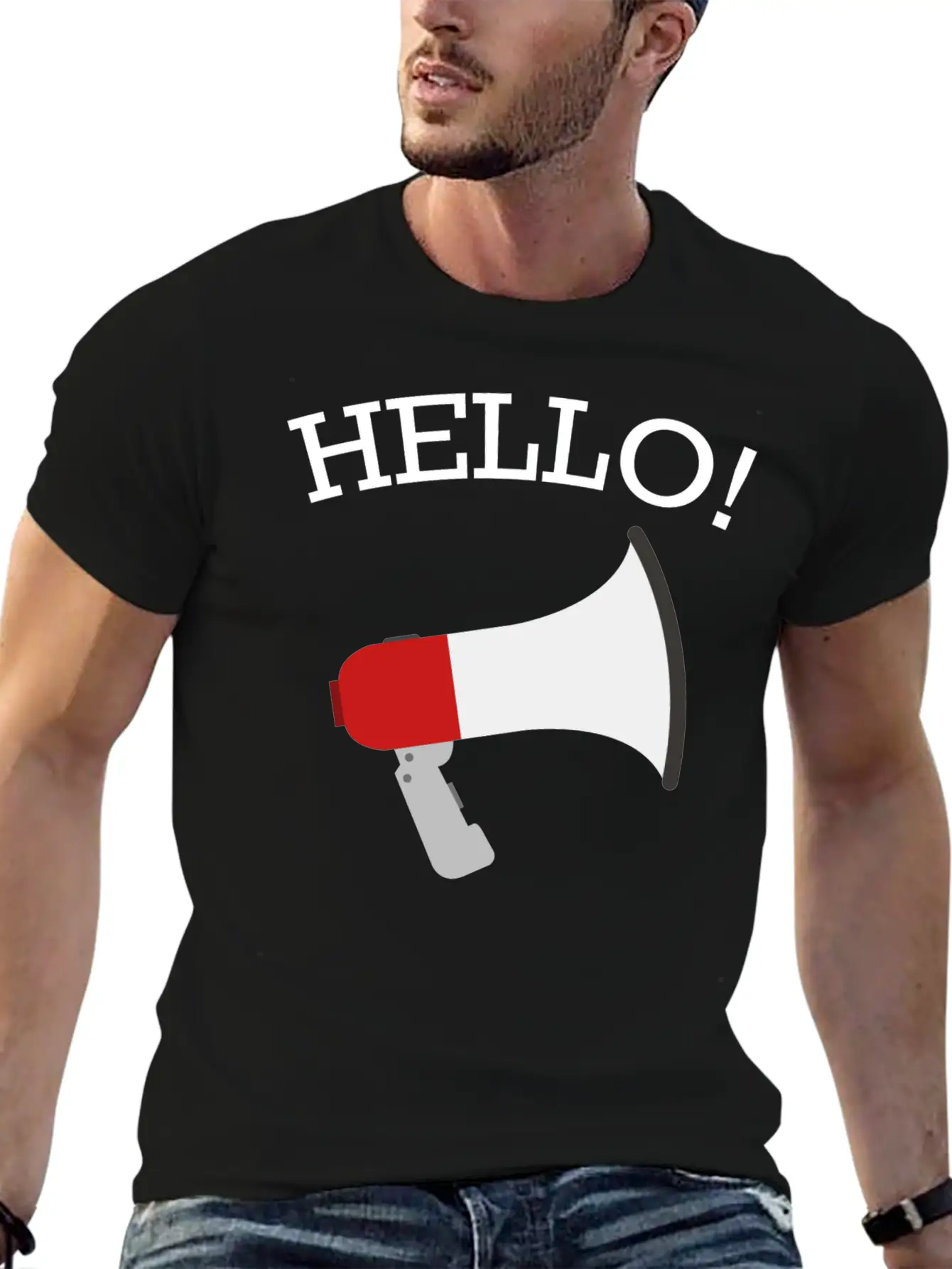 Hello Funny Quote Fun Hilarious Super Cool Gift Breathable Soft Cotton T-Shirt – Timeless Casual Look