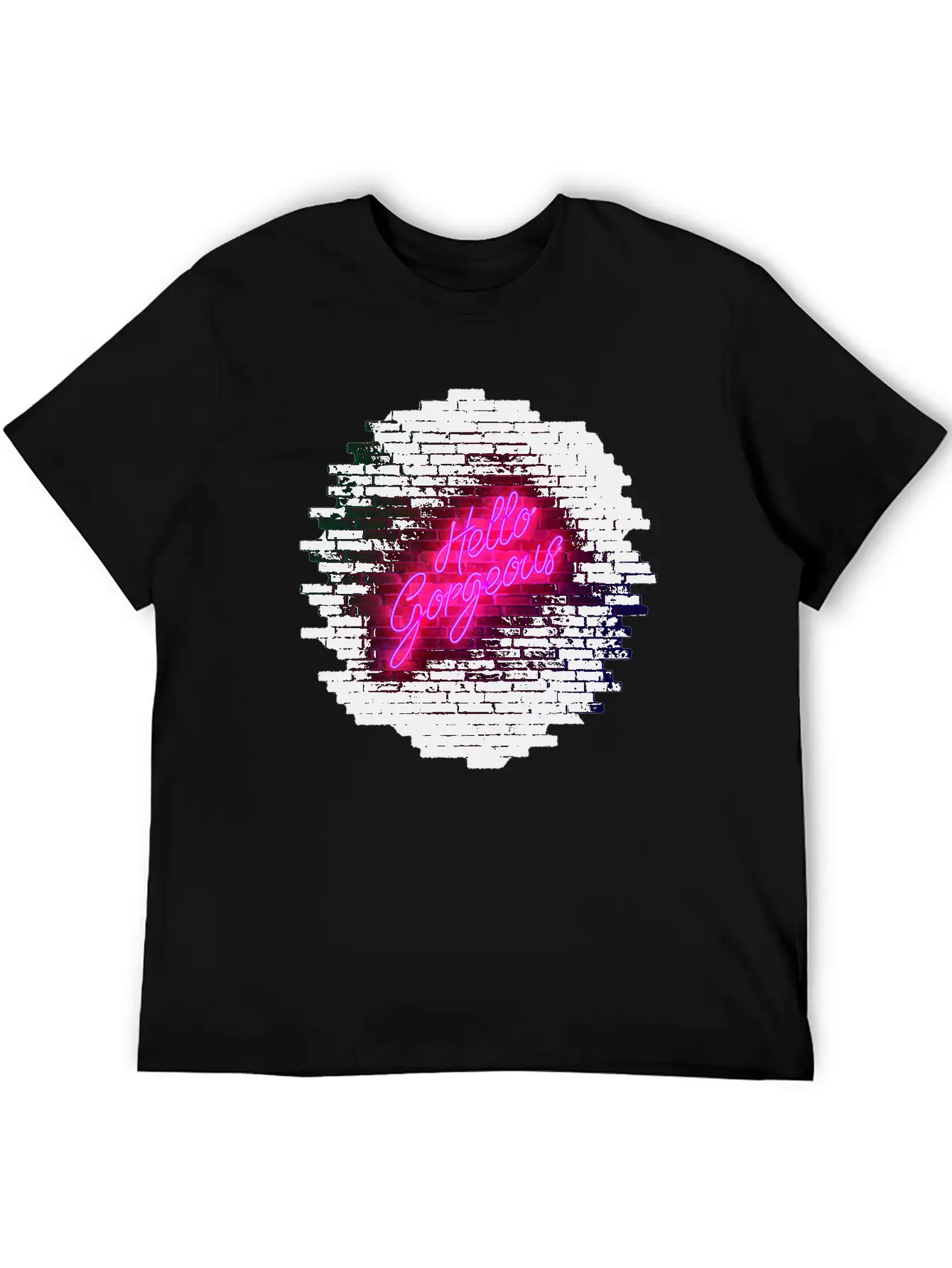 Hello Gorgeous - Neon Sign Classic Cotton Tee – Unisex Comfort For Any Season