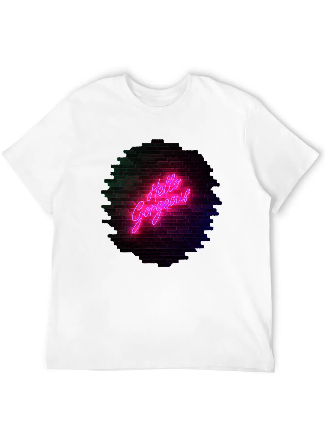 Hello Gorgeous - Neon Sign Classic Cotton Tee – Unisex Comfort For Any Season