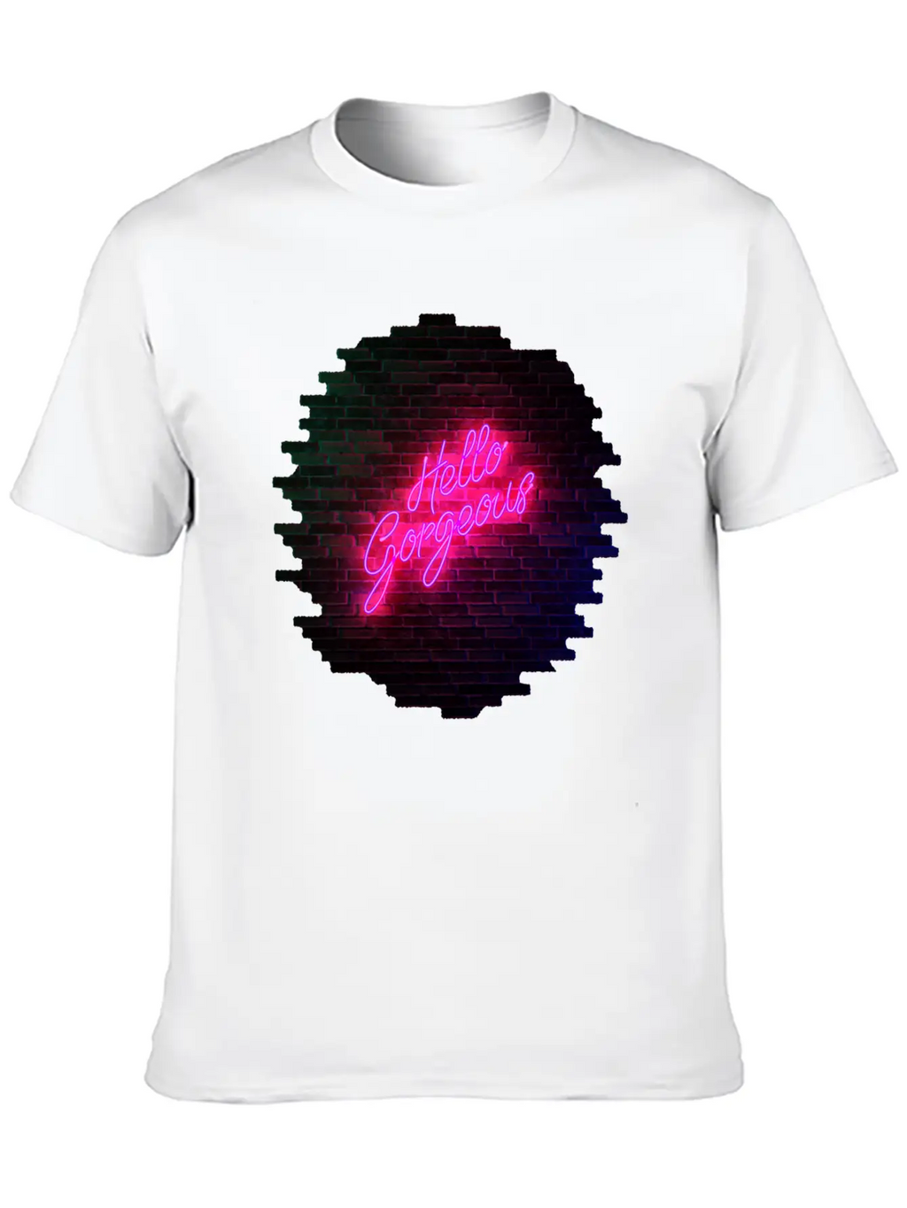 Hello Gorgeous - Neon Sign Classic Cotton Tee – Unisex Comfort For Any Season