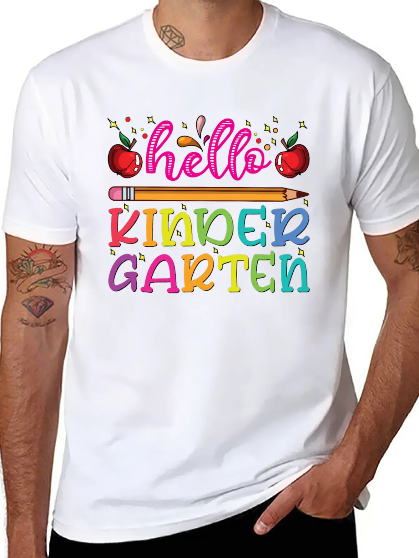 Hello Kindergarten Outfit Pencil Basic Graphic T-Shirt – Daily Comfort In Soft Cotton