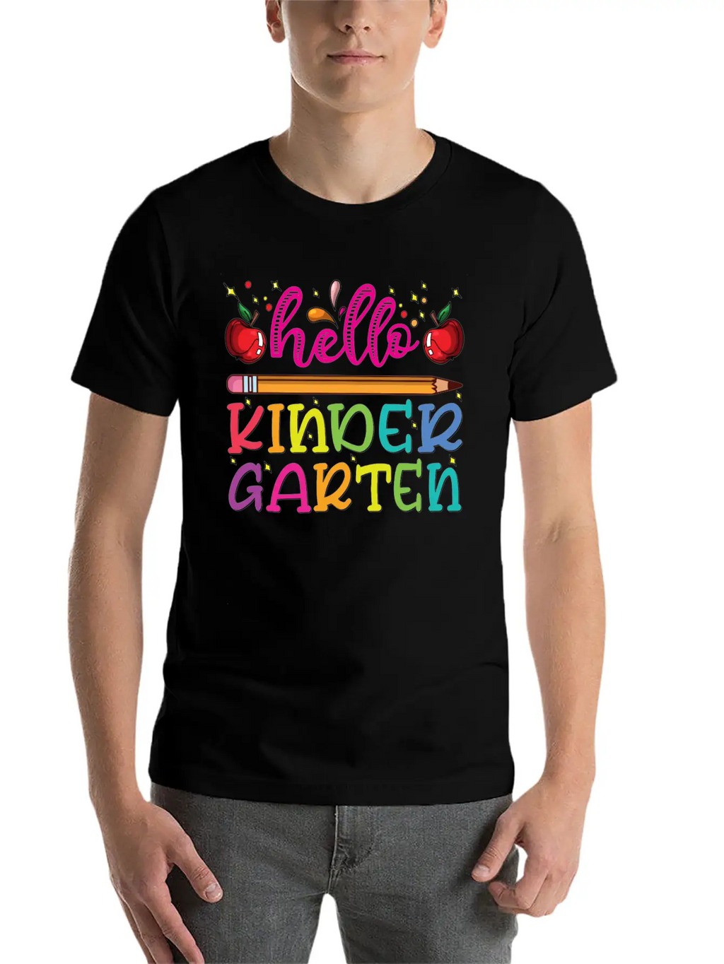Hello Kindergarten Outfit Pencil Basic Graphic T-Shirt – Daily Comfort In Soft Cotton