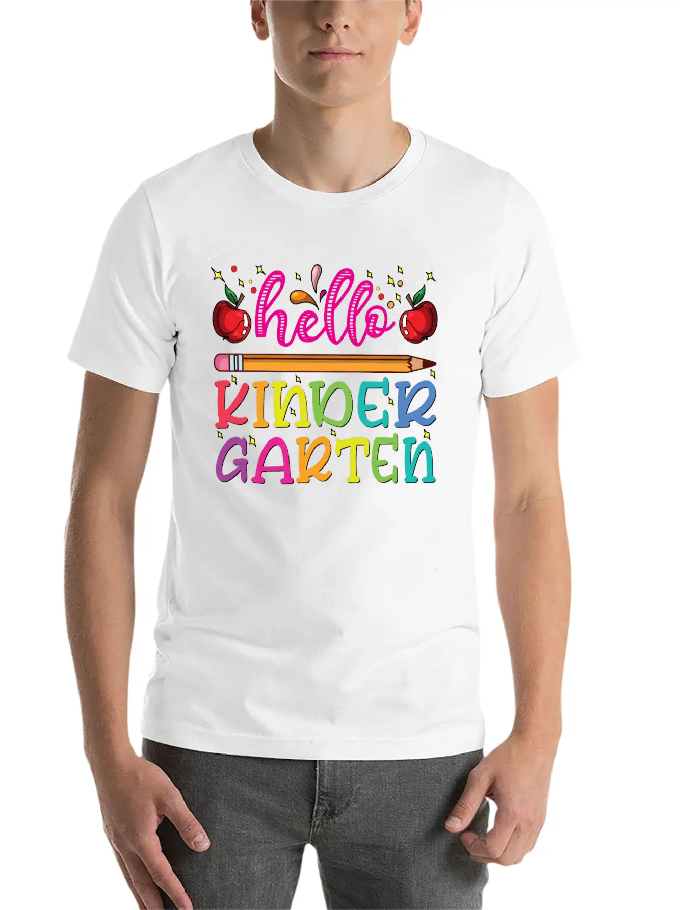 Hello Kindergarten Outfit Pencil Basic Graphic T-Shirt – Daily Comfort In Soft Cotton