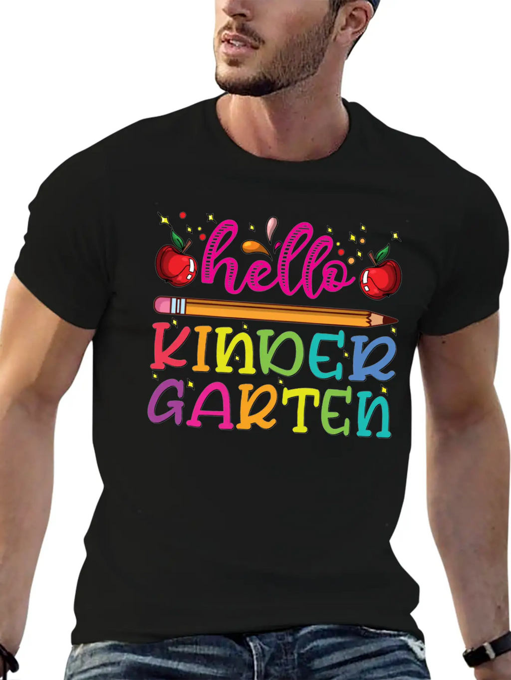 Hello Kindergarten Outfit Pencil Basic Graphic T-Shirt – Daily Comfort In Soft Cotton