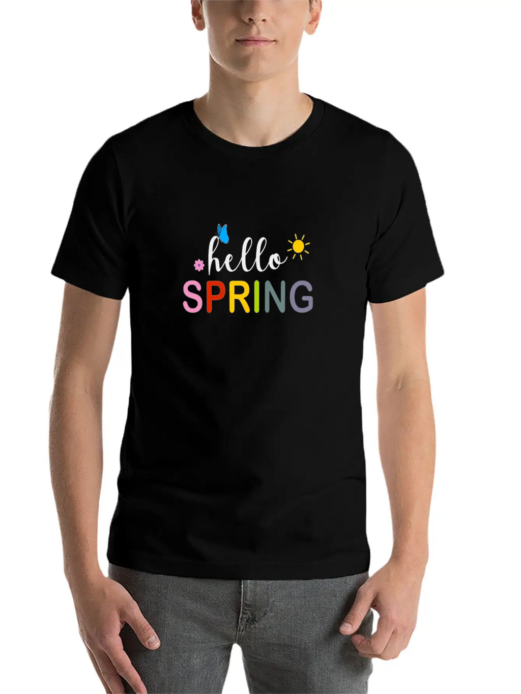 Hello Spring Essential Cotton Tee For Daily Outfits – Unisex Style