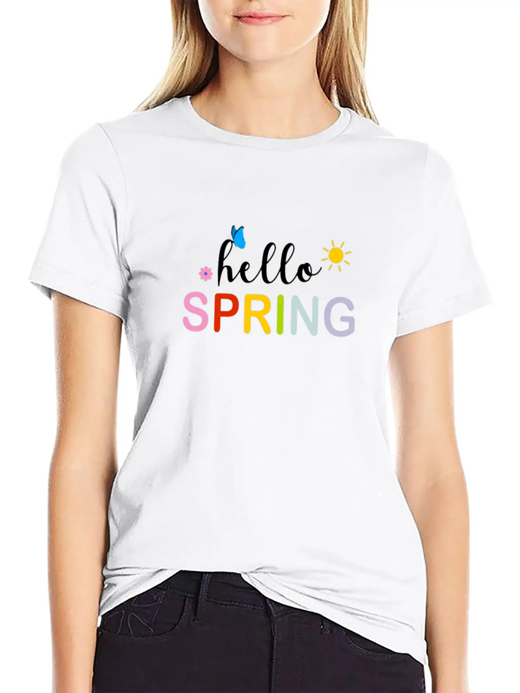 Hello Spring Essential Cotton Tee For Daily Outfits – Unisex Style