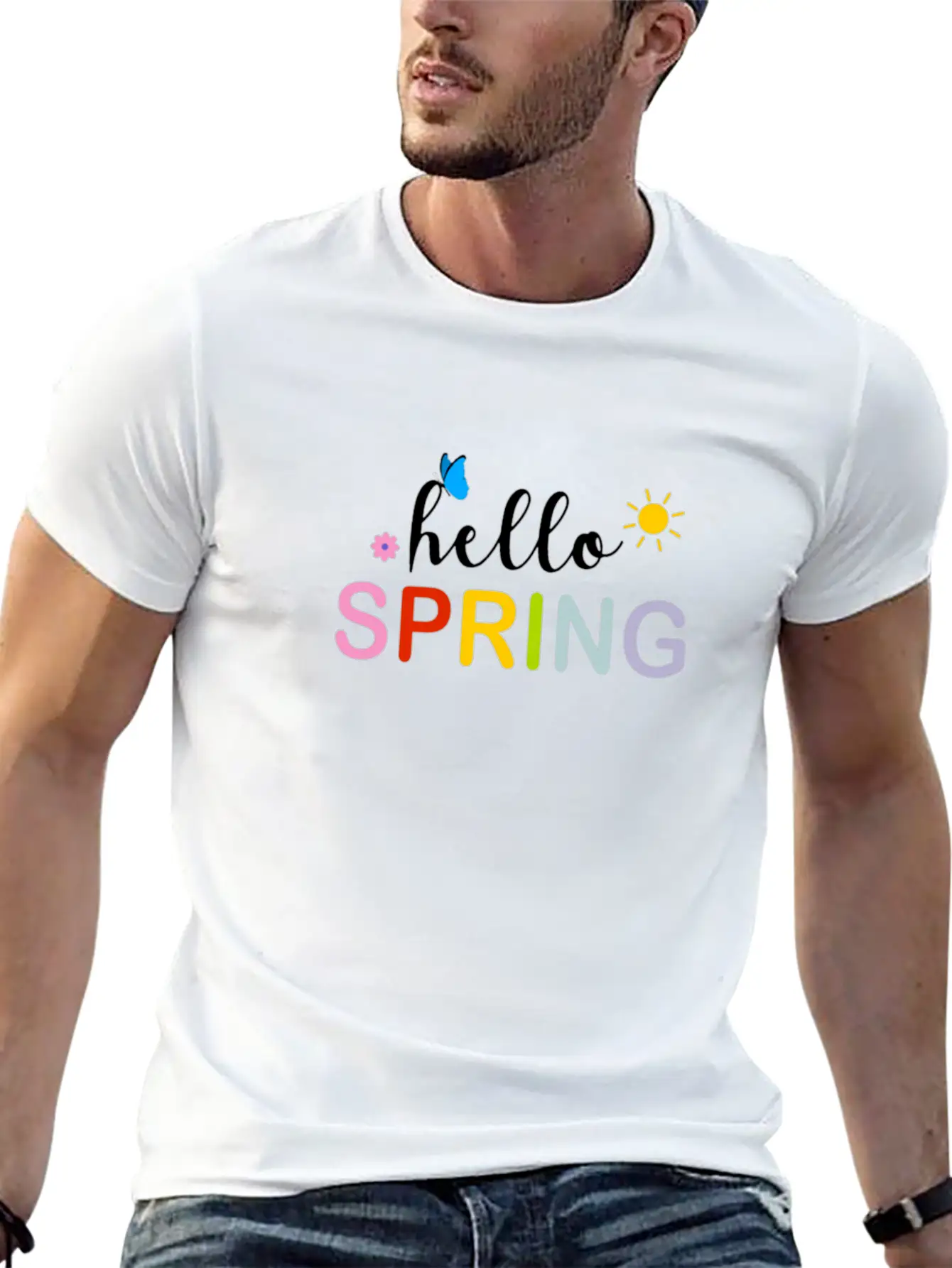 Hello Spring Essential Cotton Tee For Daily Outfits – Unisex Style