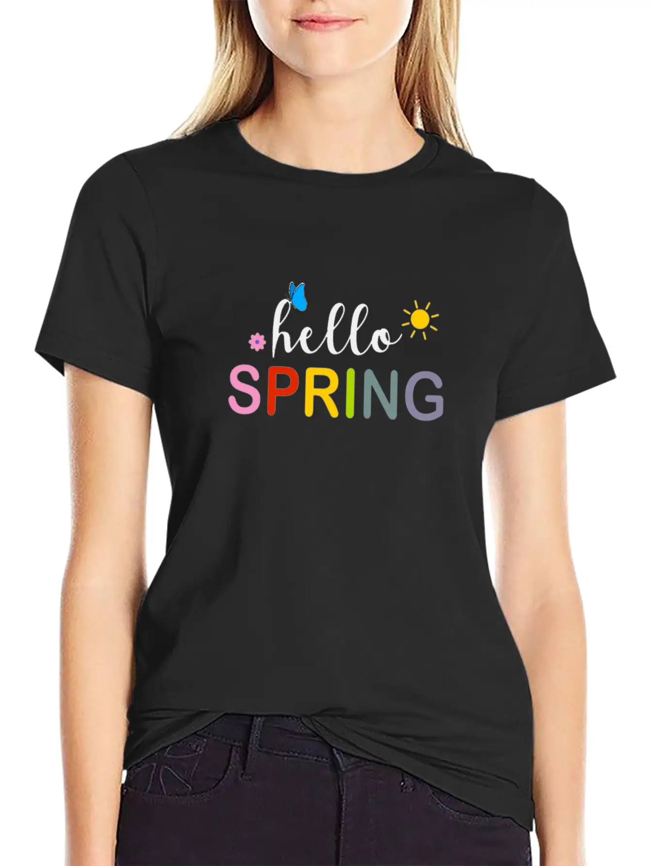 Hello Spring Essential Cotton Tee For Daily Outfits – Unisex Style