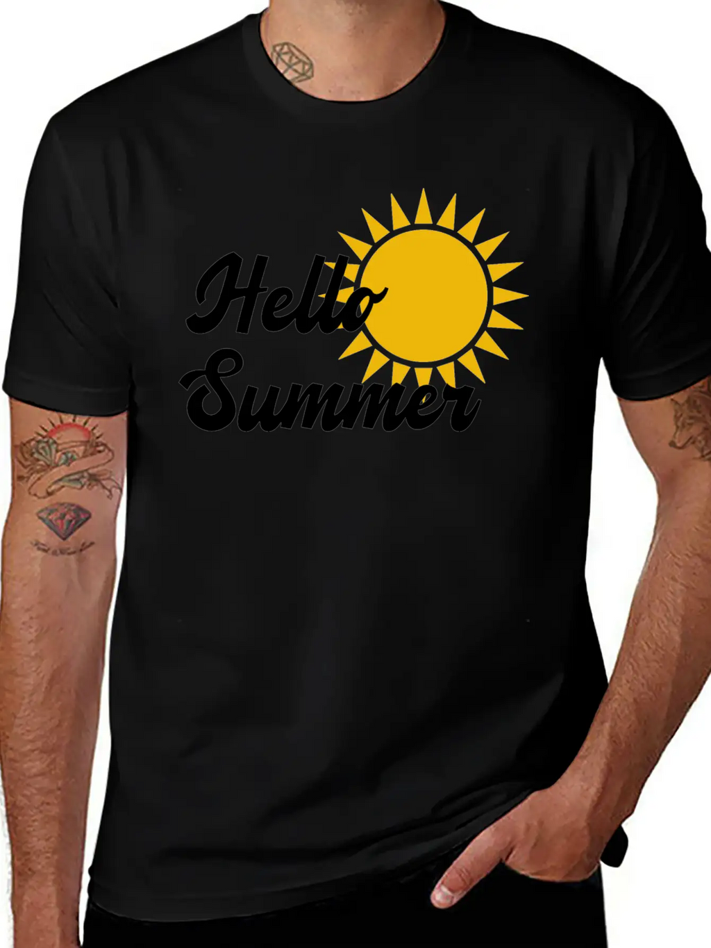 Hello Summer Stylish Everyday T-Shirt – Unisex Basic Cotton Tee