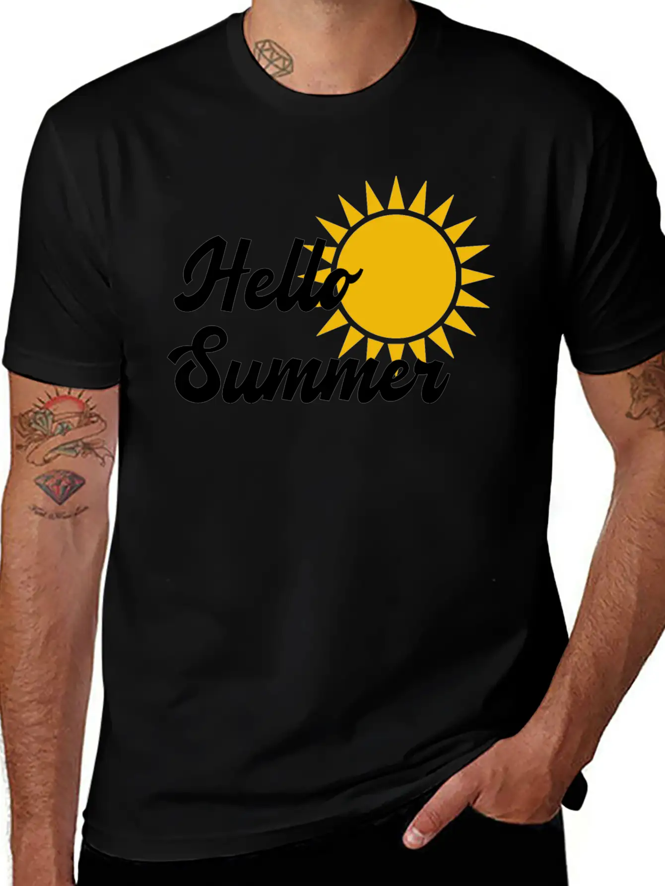 Hello Summer Stylish Everyday T-Shirt – Unisex Basic Cotton Tee