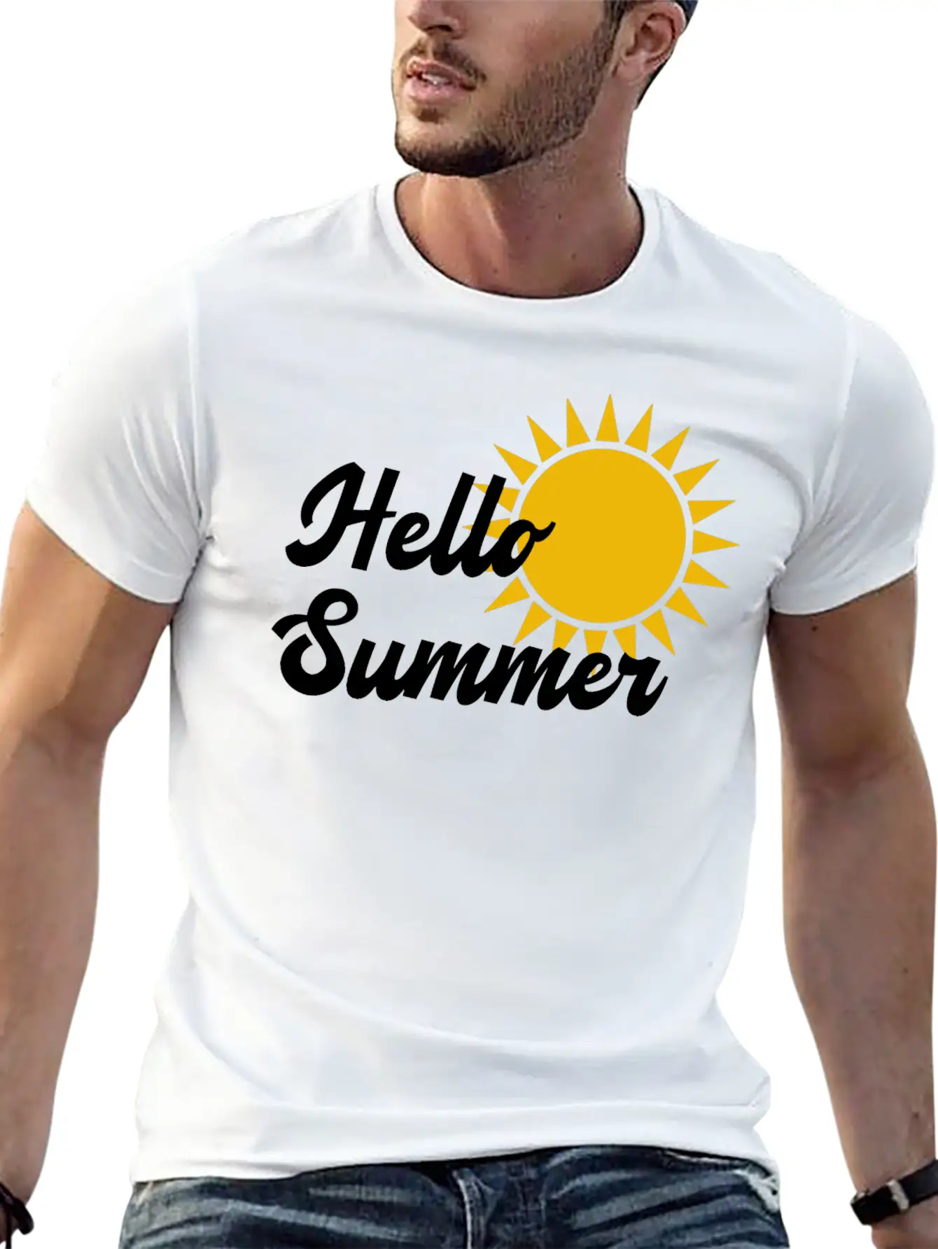 Hello Summer Stylish Everyday T-Shirt – Unisex Basic Cotton Tee