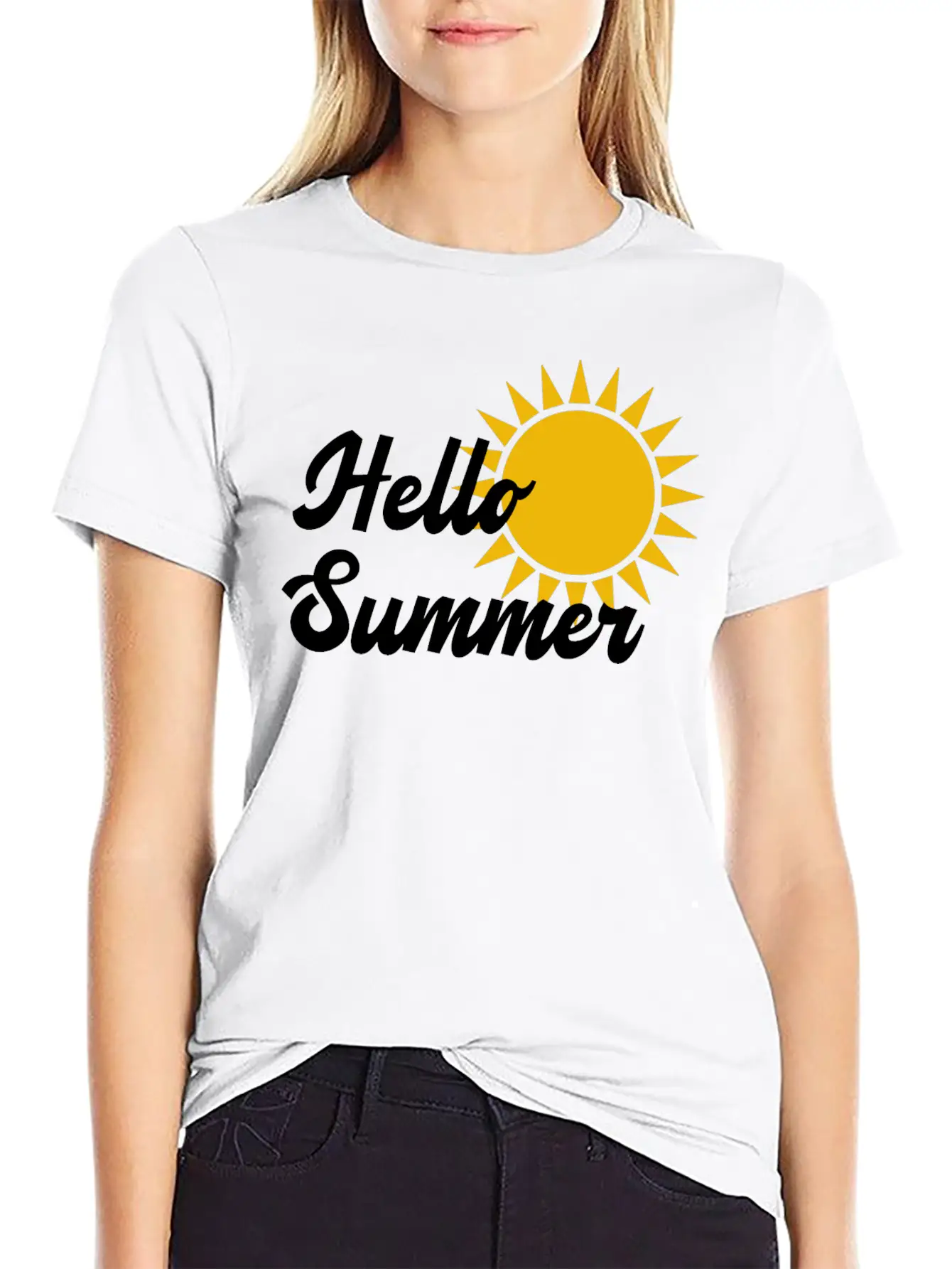 Hello Summer Stylish Everyday T-Shirt – Unisex Basic Cotton Tee