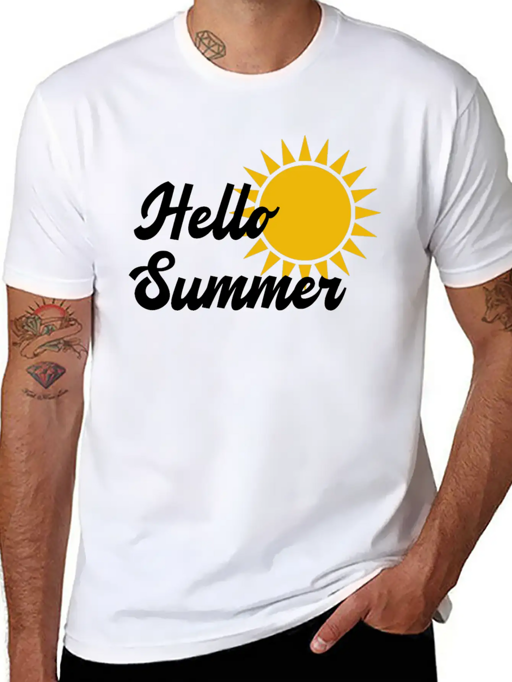 Hello Summer Stylish Everyday T-Shirt – Unisex Basic Cotton Tee