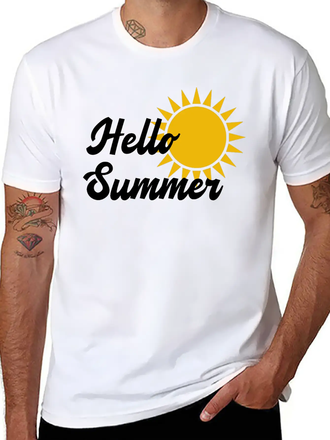 Hello Summer Stylish Everyday T-Shirt – Unisex Basic Cotton Tee