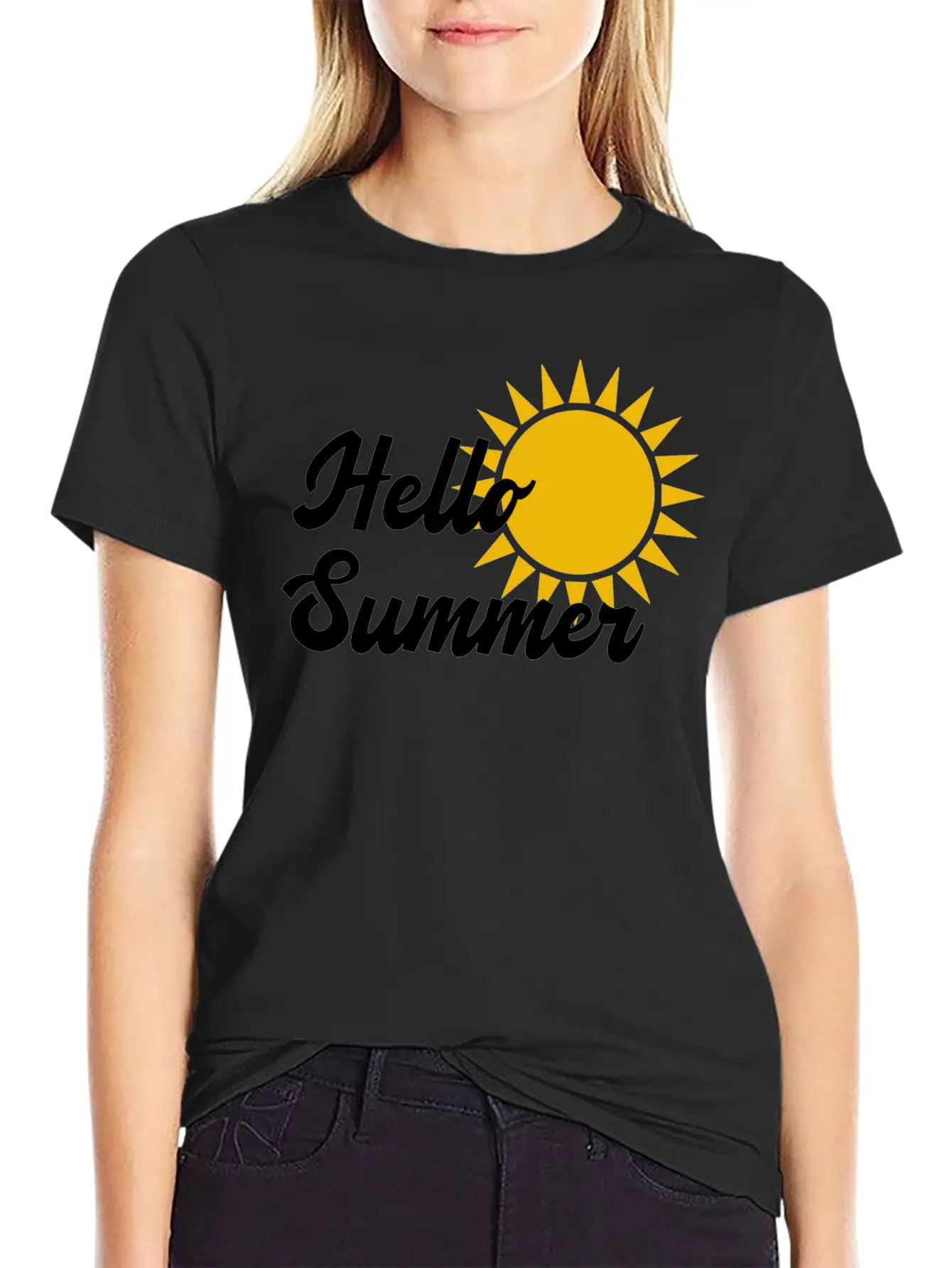 Hello Summer Stylish Everyday T-Shirt – Unisex Basic Cotton Tee