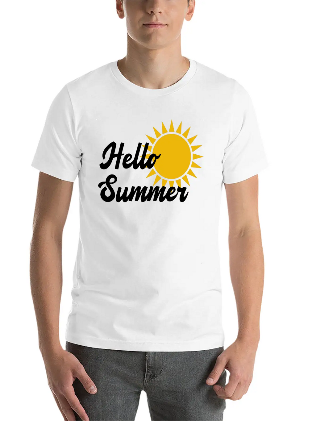 Hello Summer Stylish Everyday T-Shirt – Unisex Basic Cotton Tee