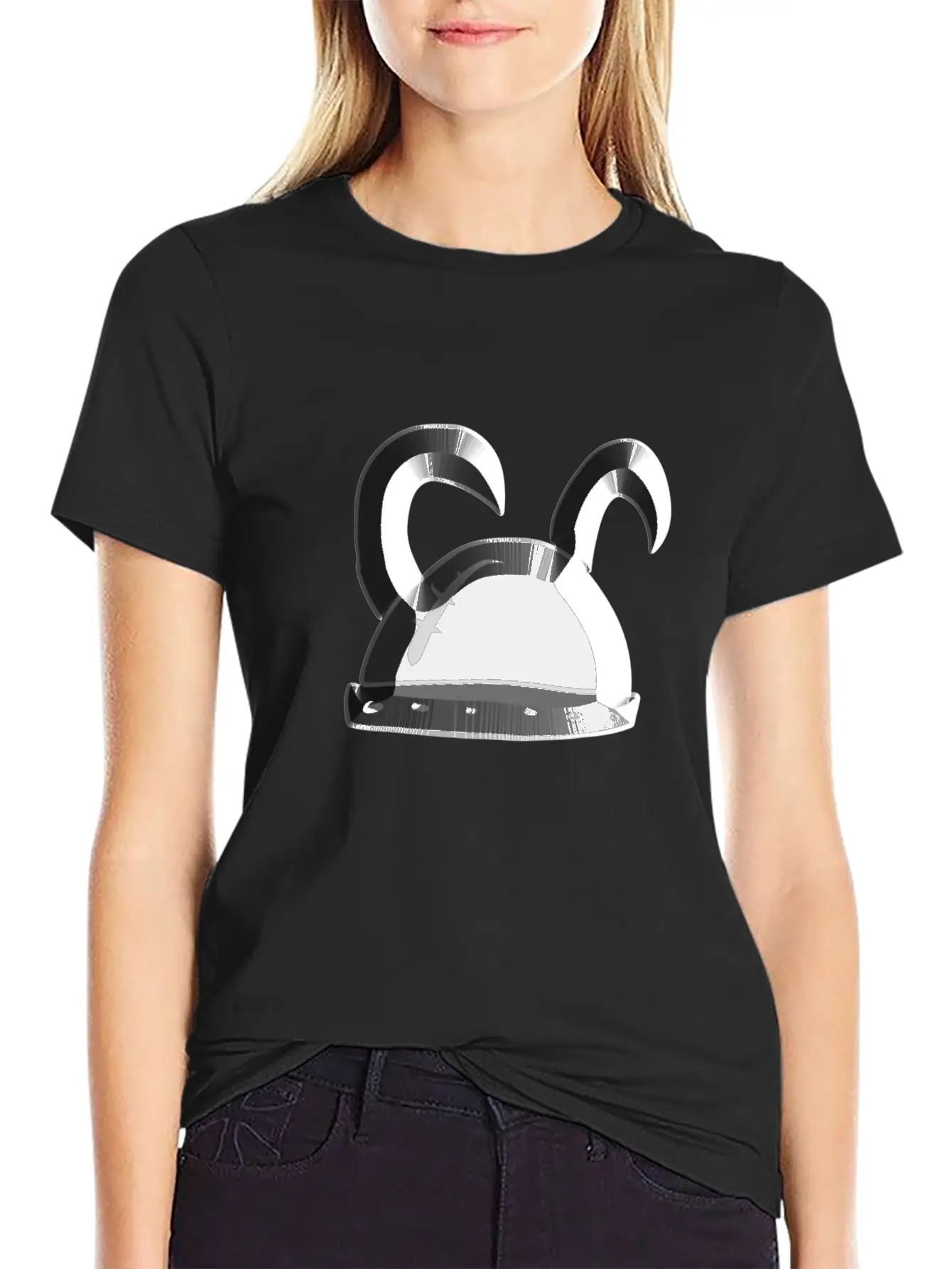 Helmet Metallic Icon Hat Knight Basic Graphic T-Shirt – Daily Comfort In Soft Cotton