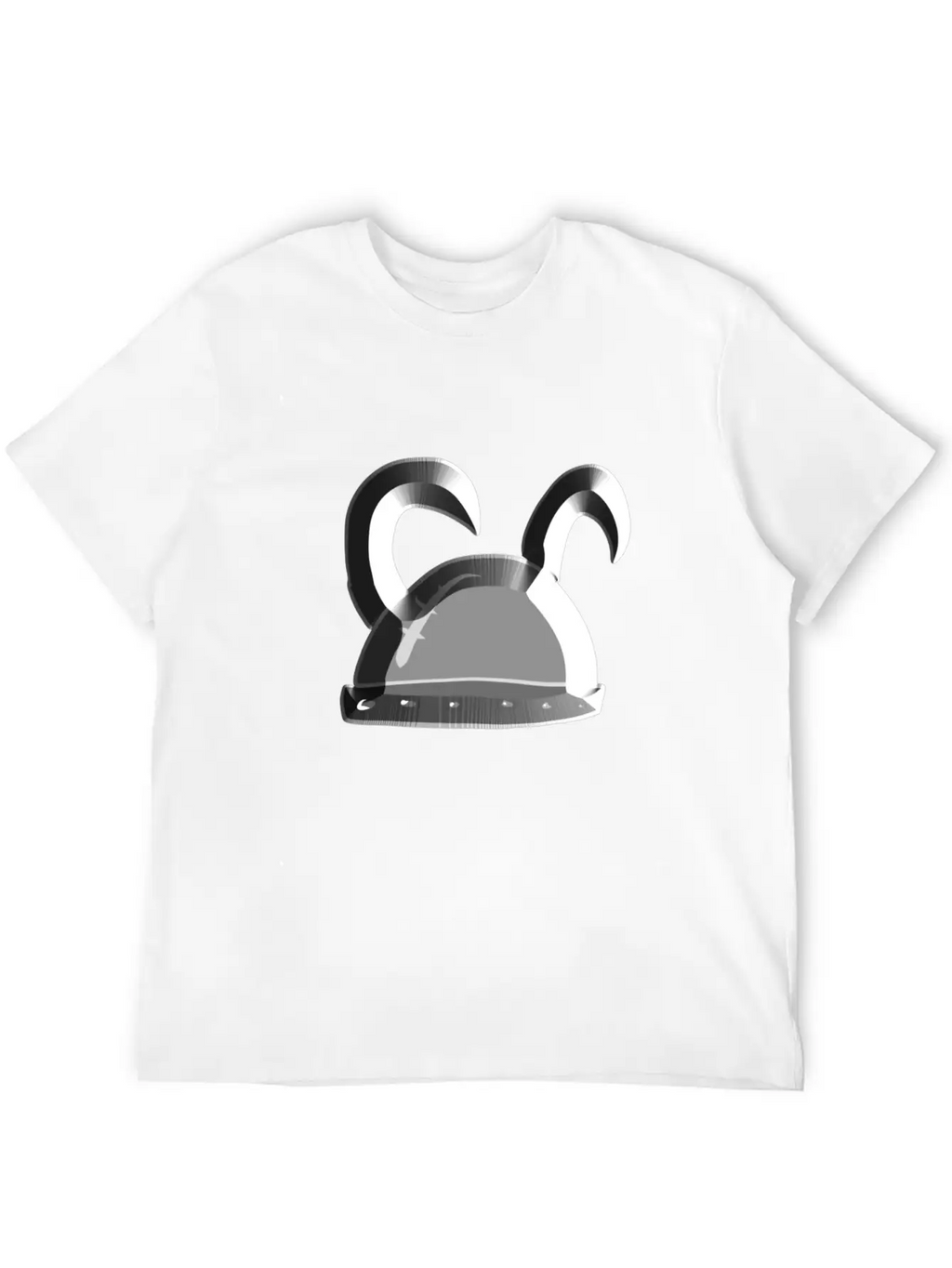 Helmet Metallic Icon Hat Knight Basic Graphic T-Shirt – Daily Comfort In Soft Cotton