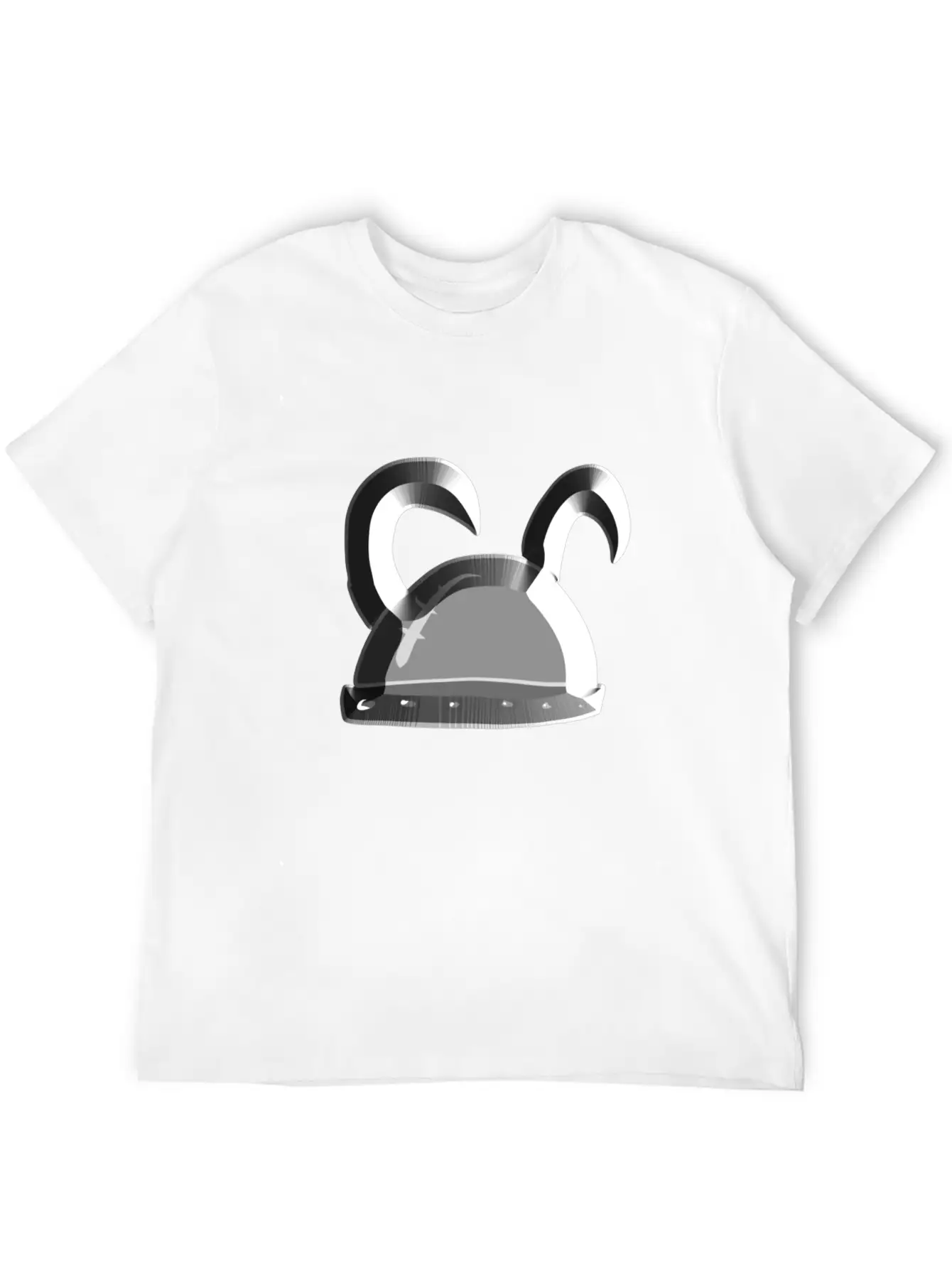 Helmet Metallic Icon Hat Knight Basic Graphic T-Shirt – Daily Comfort In Soft Cotton