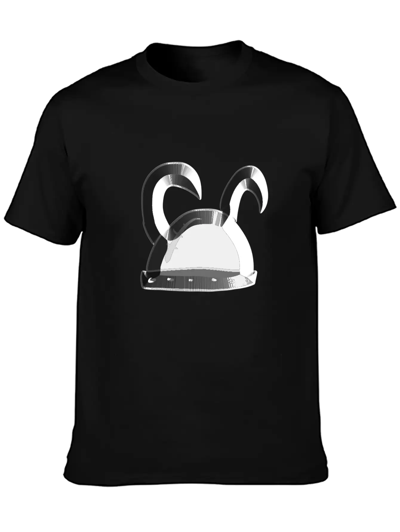 Helmet Metallic Icon Hat Knight Basic Graphic T-Shirt – Daily Comfort In Soft Cotton