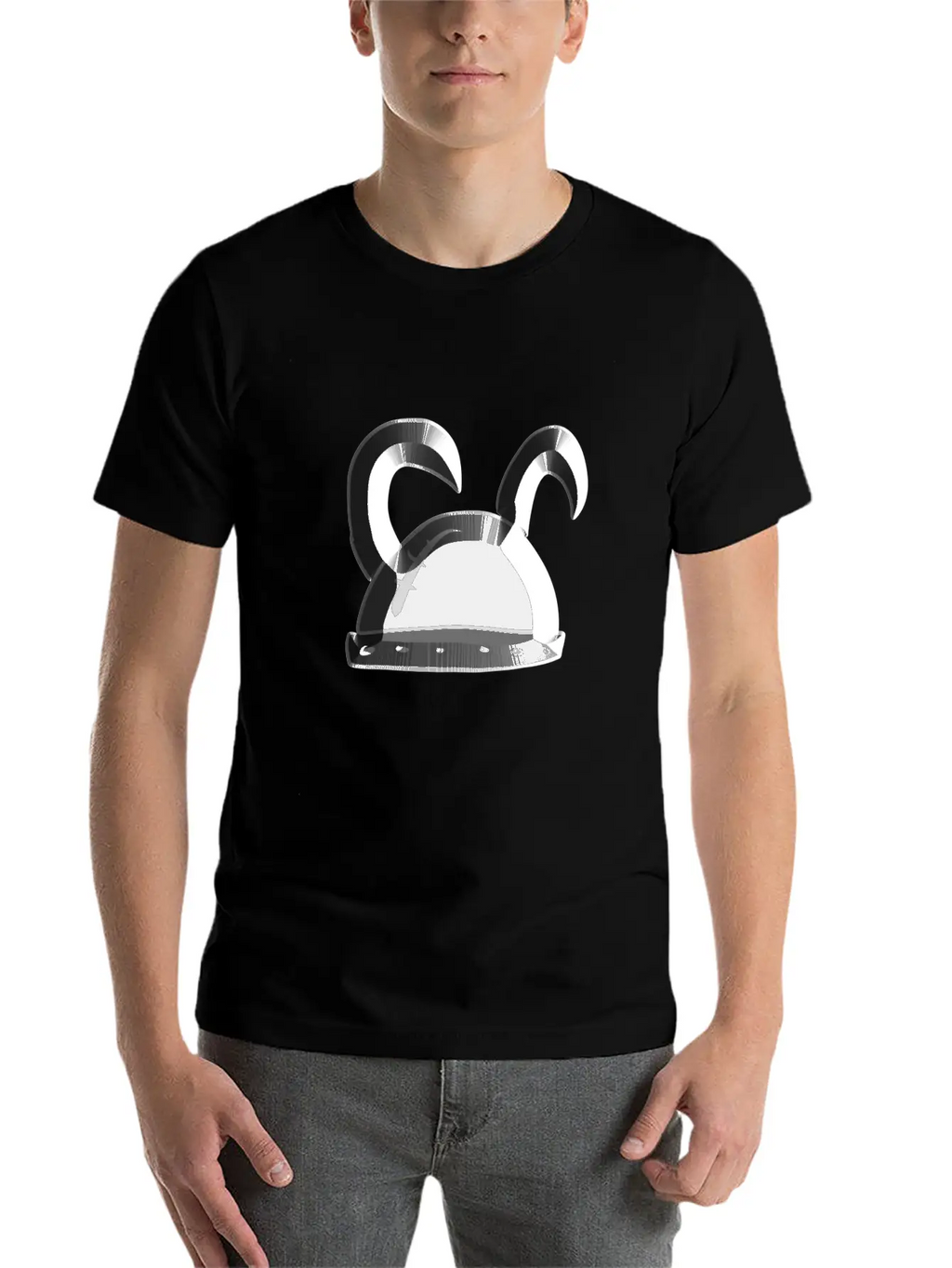 Helmet Metallic Icon Hat Knight Basic Graphic T-Shirt – Daily Comfort In Soft Cotton