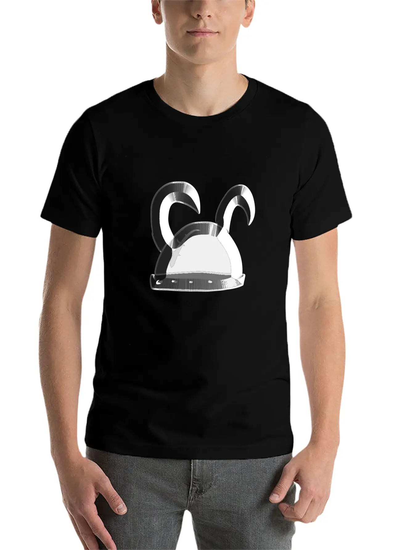Helmet Metallic Icon Hat Knight Basic Graphic T-Shirt – Daily Comfort In Soft Cotton
