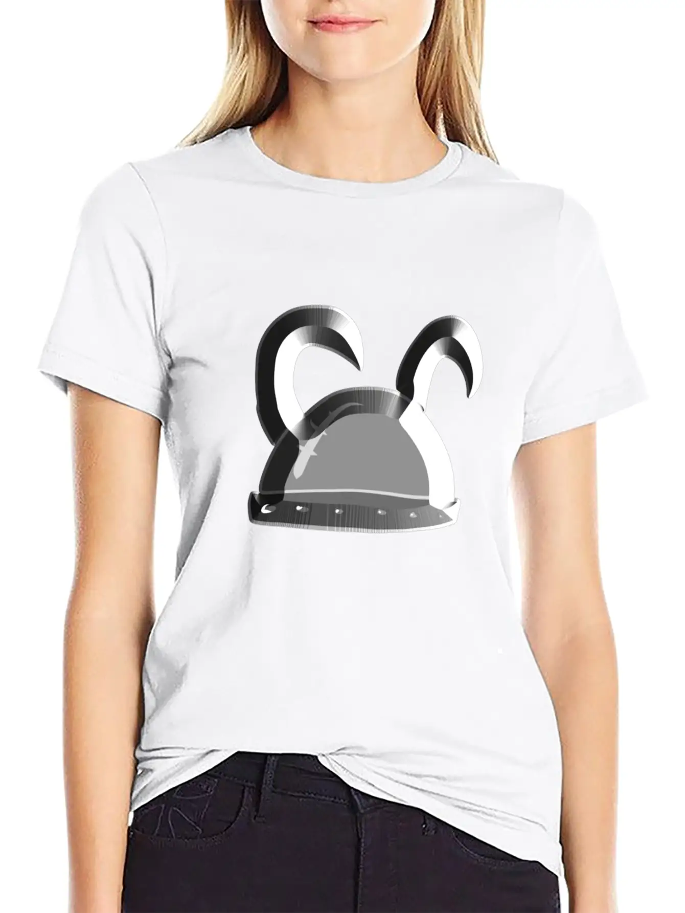Helmet Metallic Icon Hat Knight Basic Graphic T-Shirt – Daily Comfort In Soft Cotton